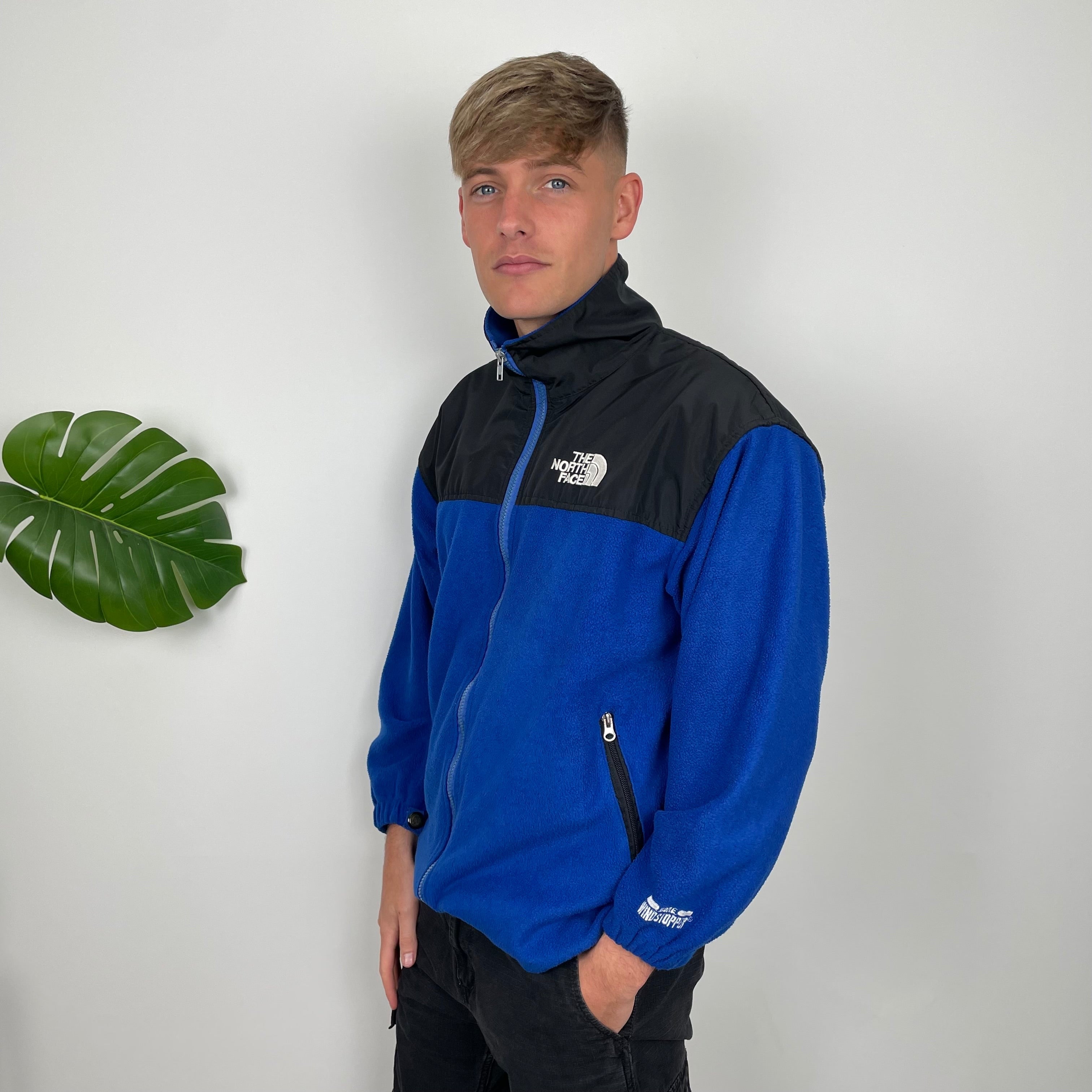 North Face Blue Denali Teddy Bear Fleece Zip Up Jacket (XL)