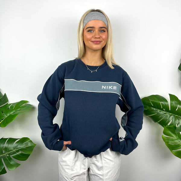 Nike Navy Embroidered Spell Out Sweatshirt (S)