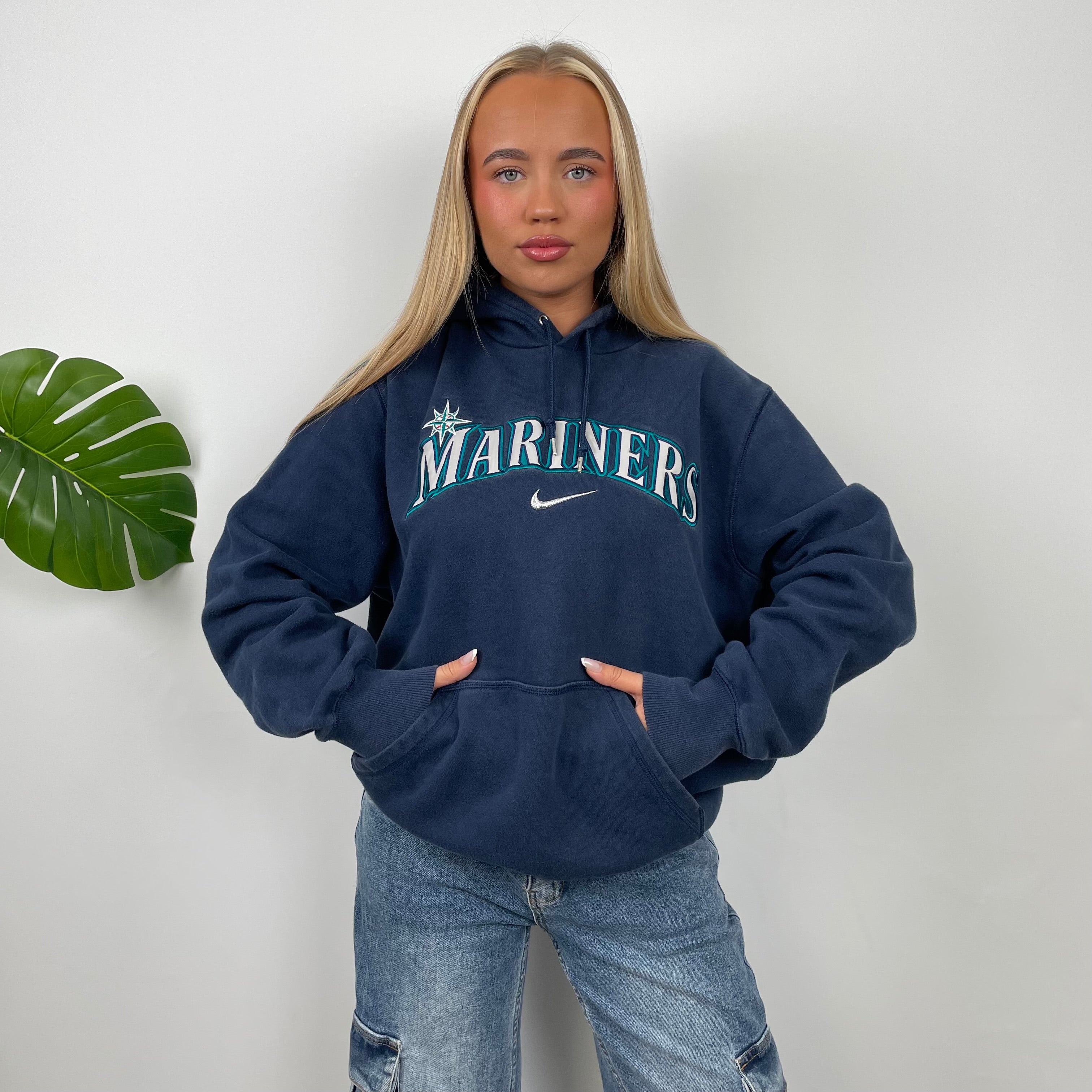 Nike x Seattle Mariners Embroidered Spell Out Hoodie (XL)