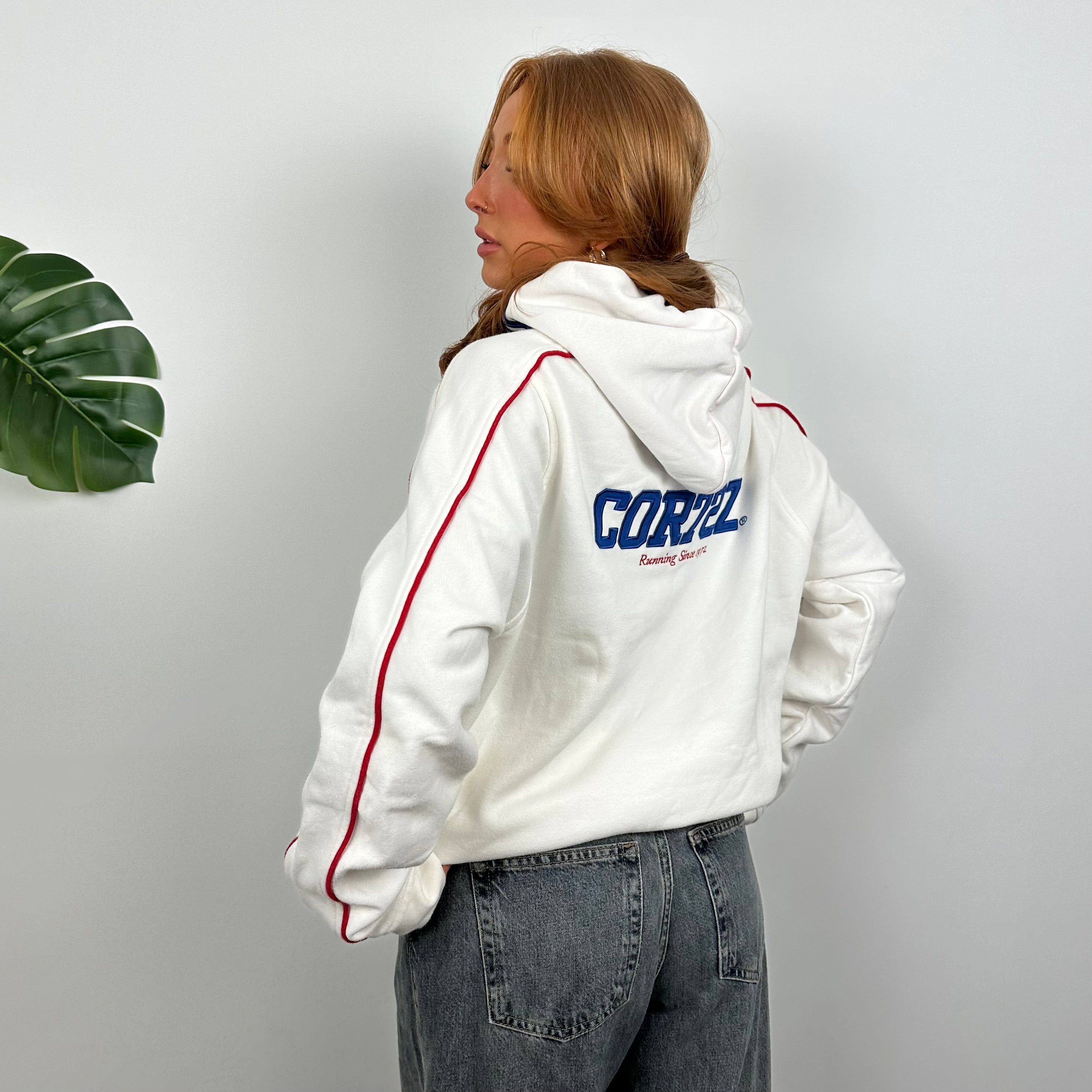 Nike Cortez White Embroidered Spell Out Hoodie (M)