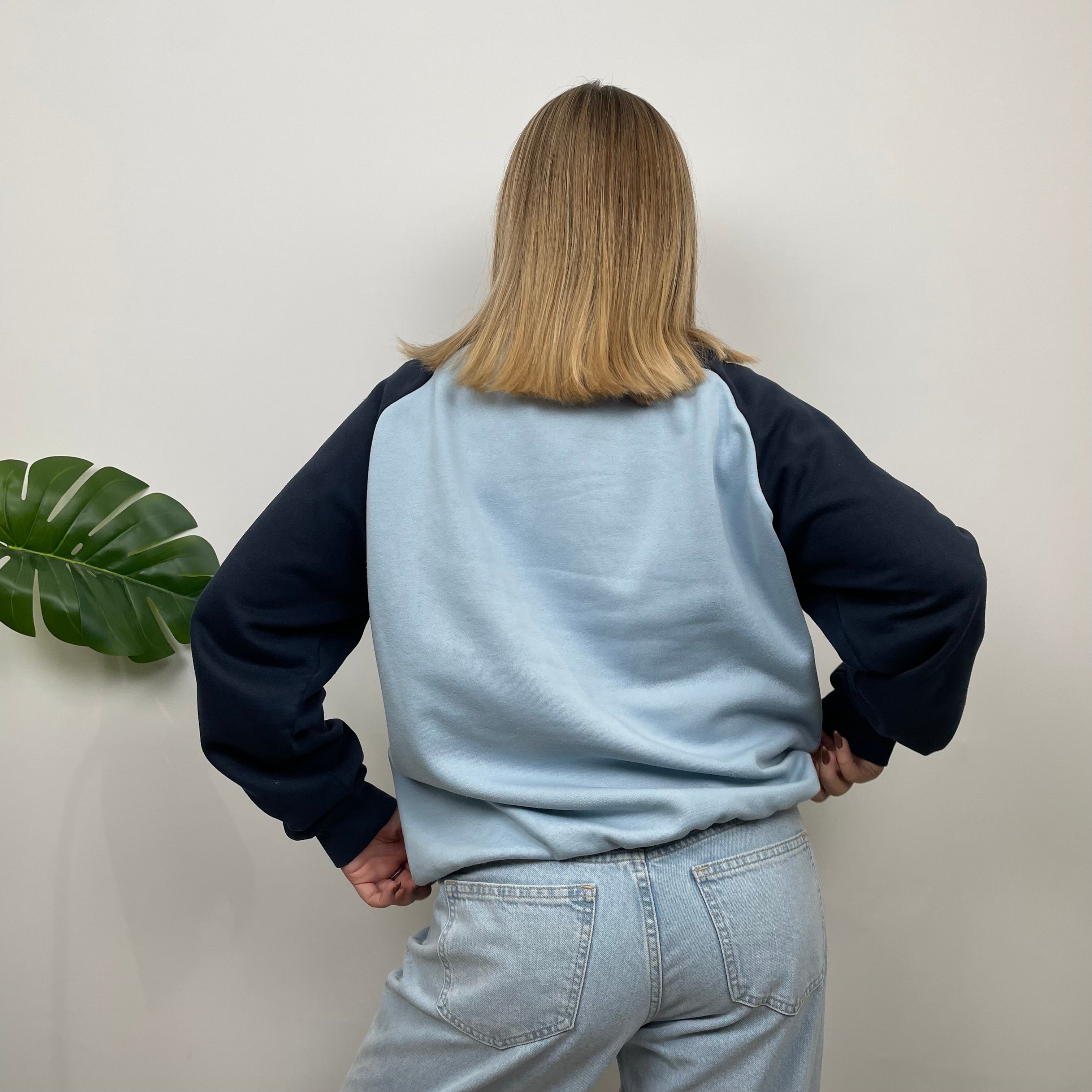 Reebok Baby Blue Embroidered Spell Out Sweatshirt (M)