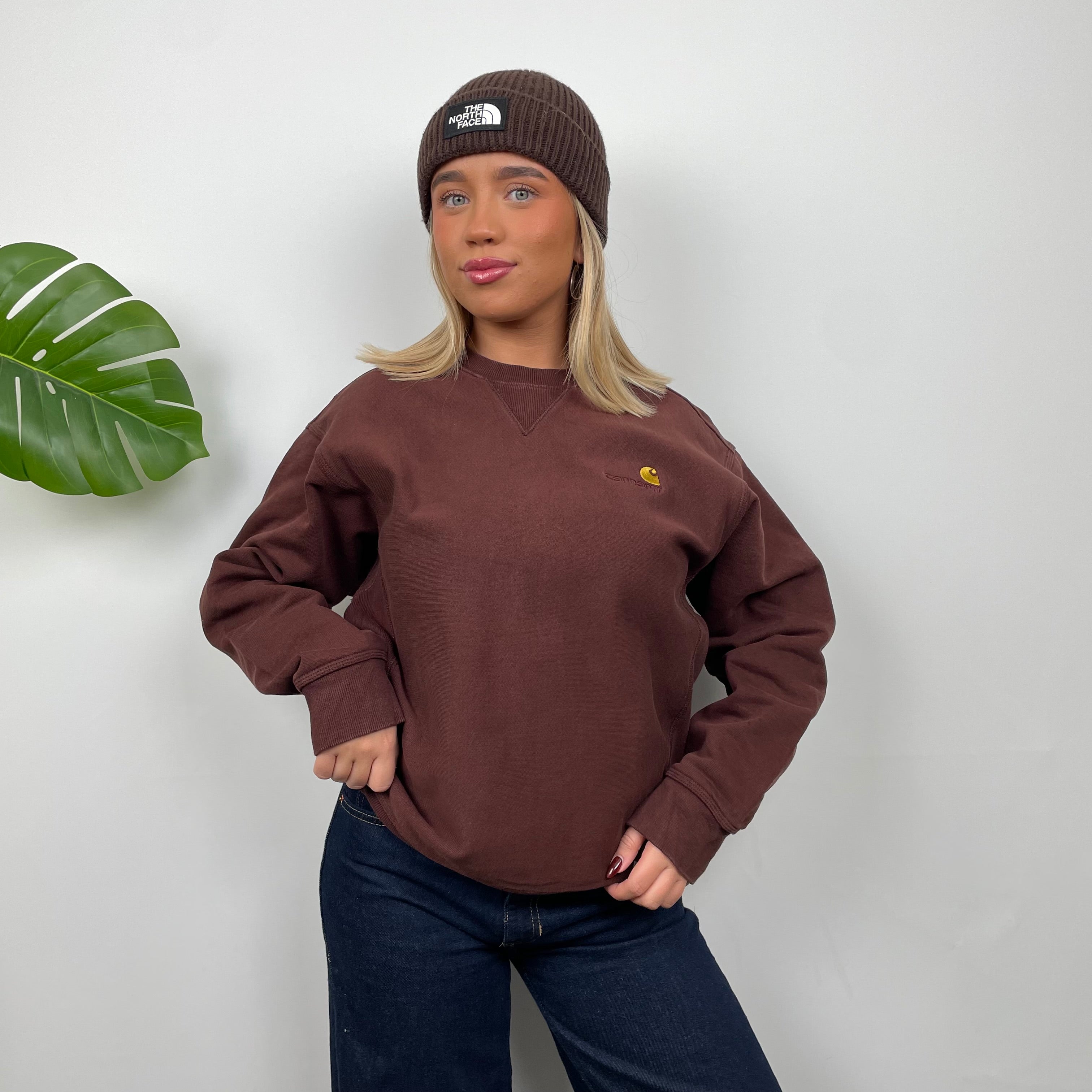 Carhartt Brown Embroidered Spell Out Sweatshirt (M)