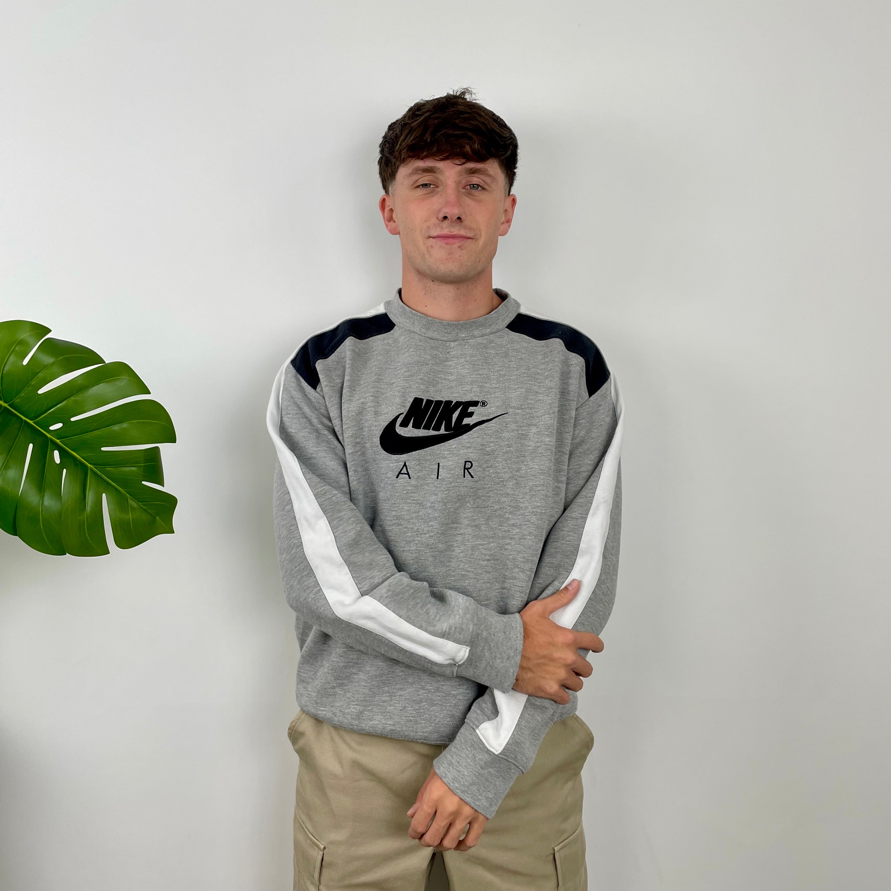 Nike Air RARE Grey Embroidered Spell Out Sweatshirt (M)