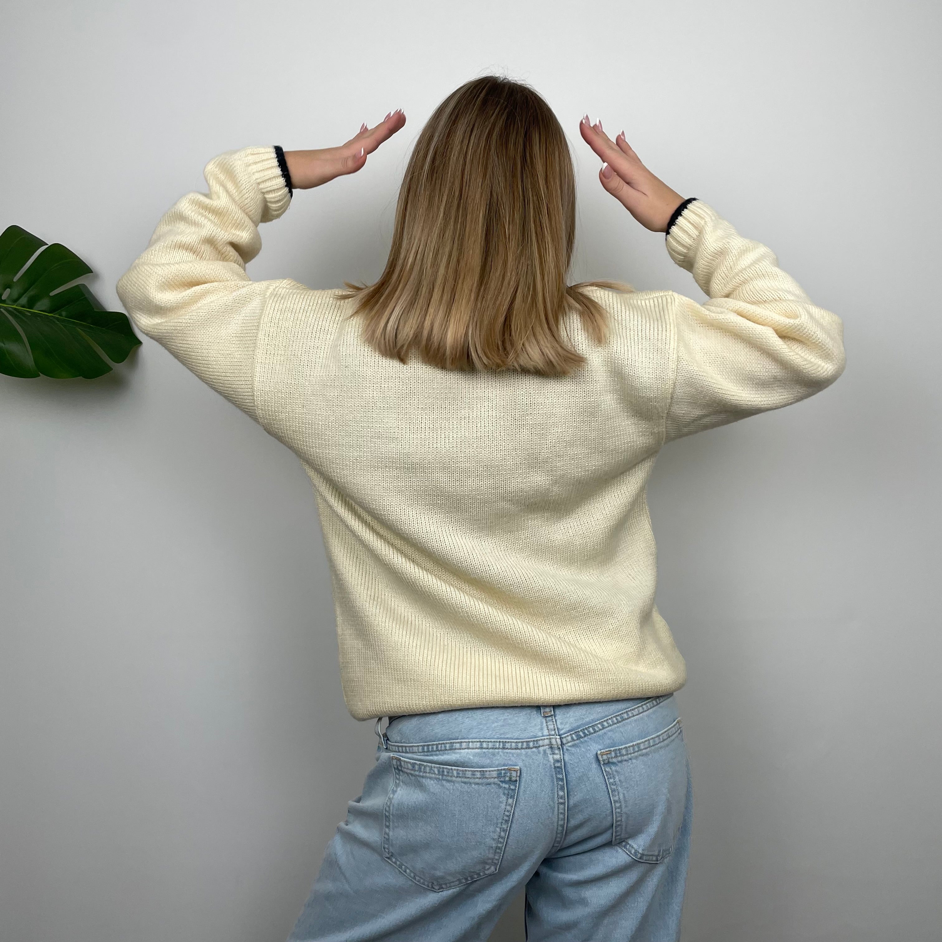 Kickers Cream Spell Out Knitted Sweater (L)