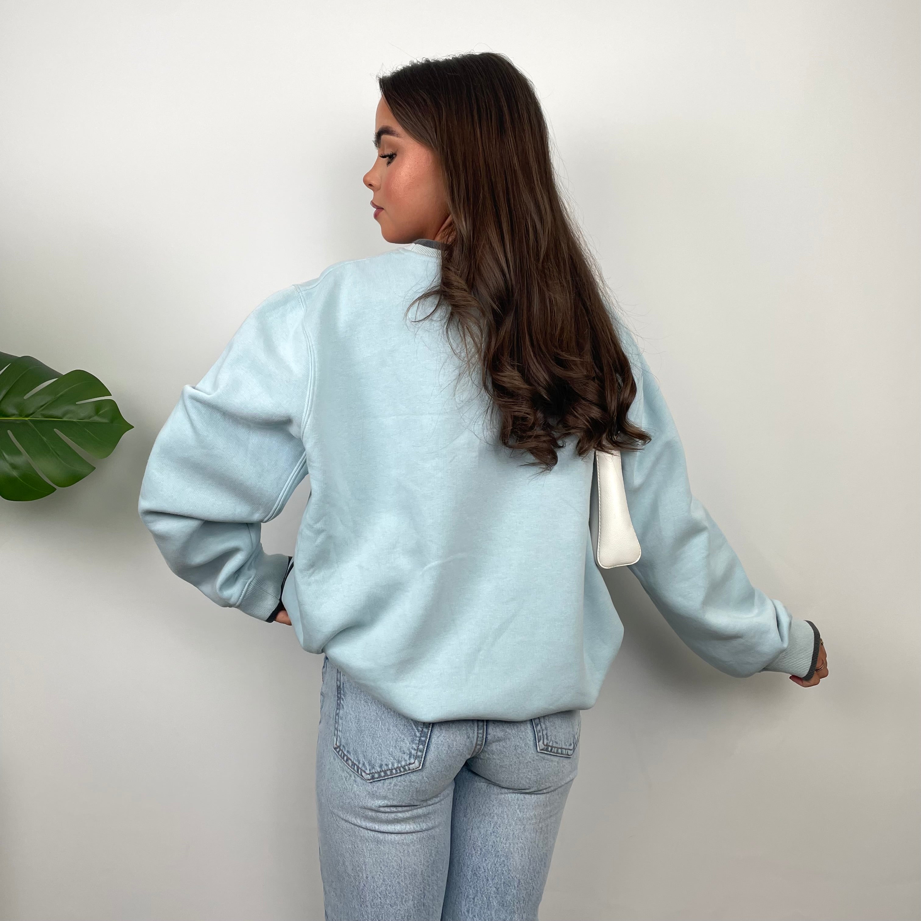 Nike Baby Blue Embroidered Swoosh Sweatshirt (L)