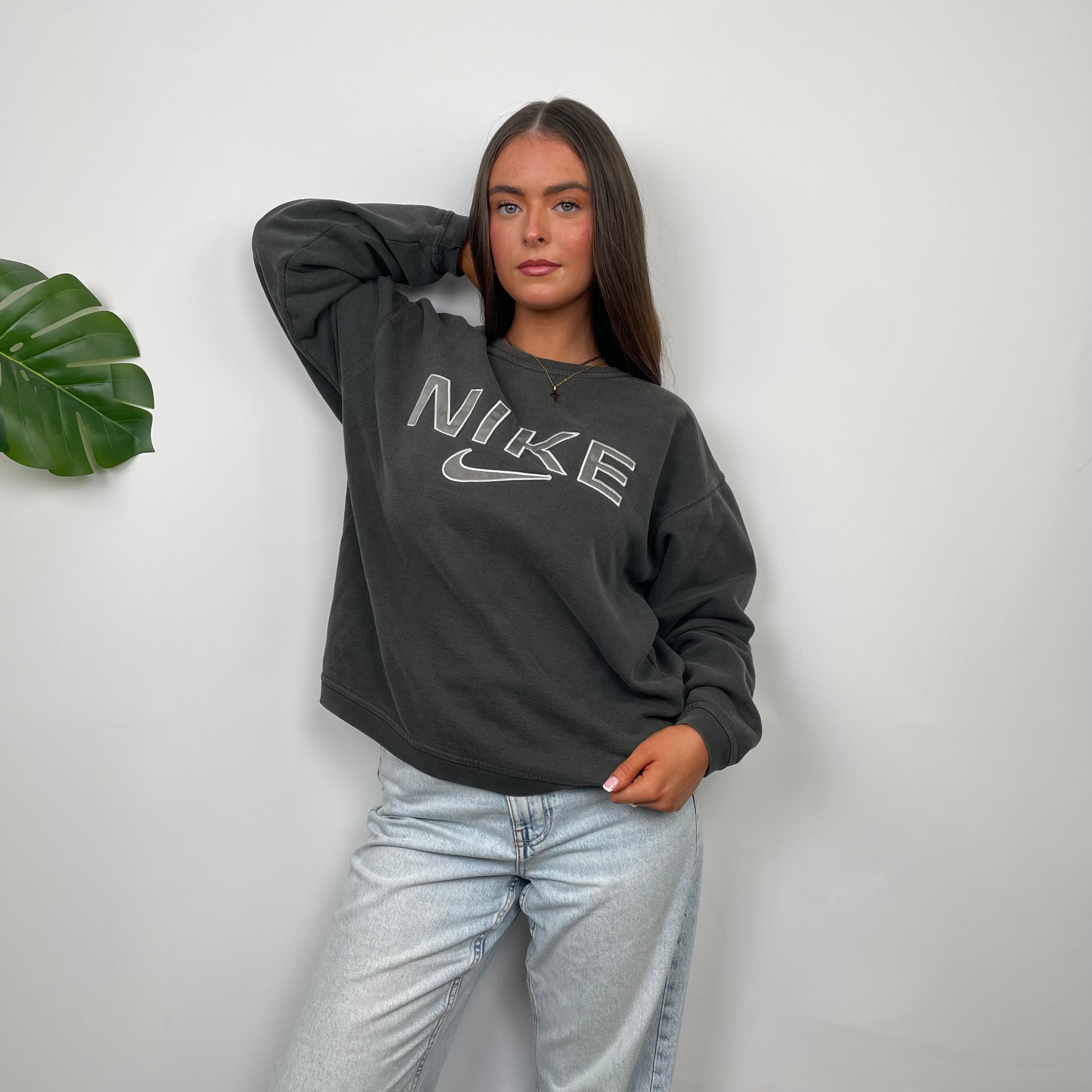 Nike Grey Embroidered Spell Out Sweatshirt (S)