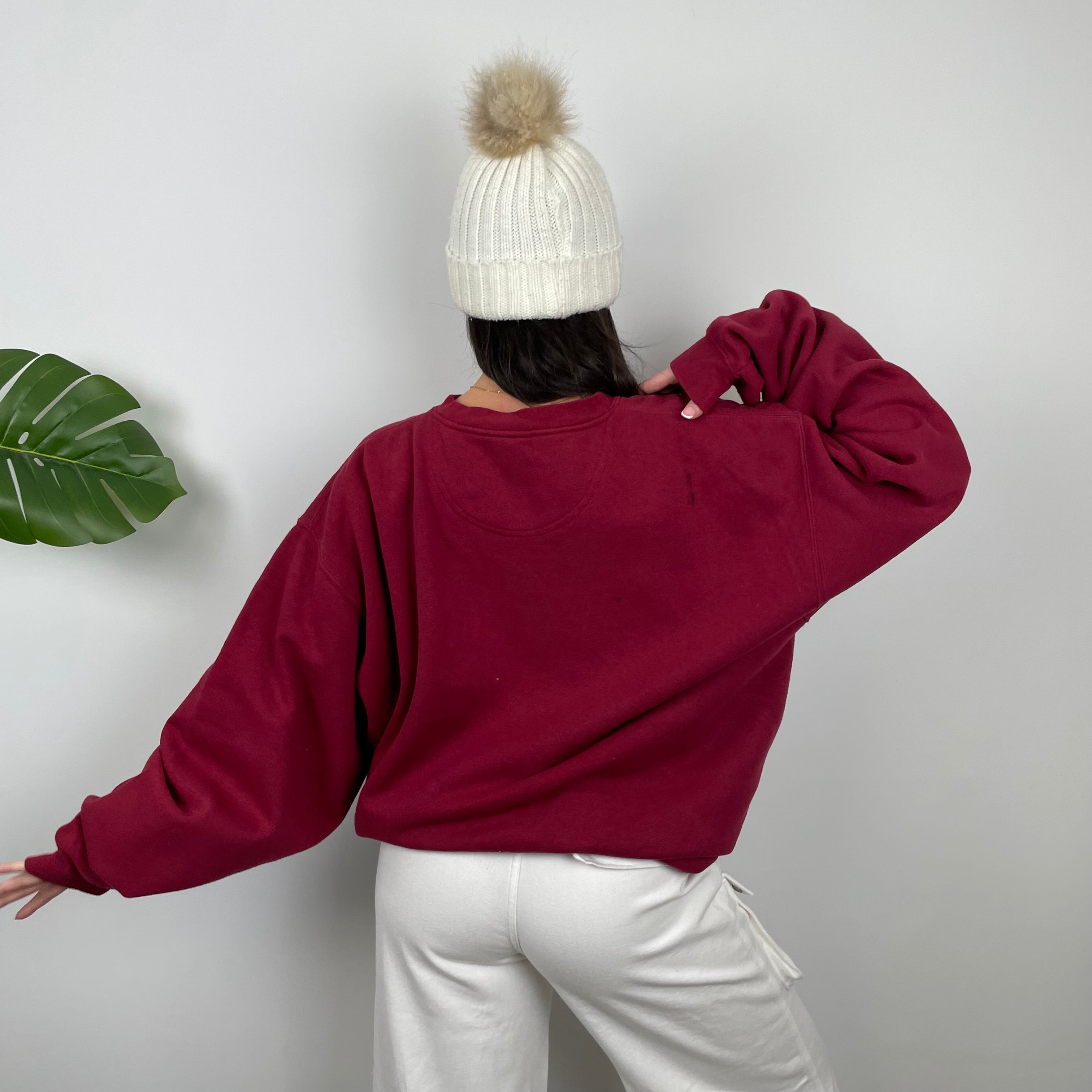 Nike Red Embroidered Swoosh Sweatshirt (XXL)
