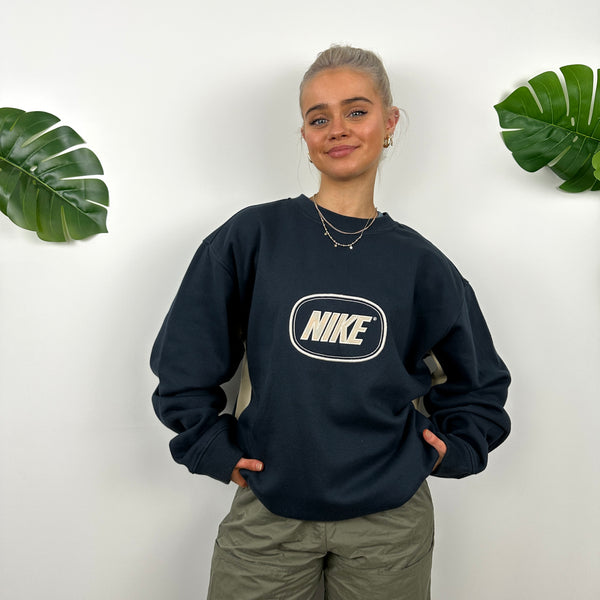 Nike Navy Embroidered Spell Out Sweatshirt (XL)