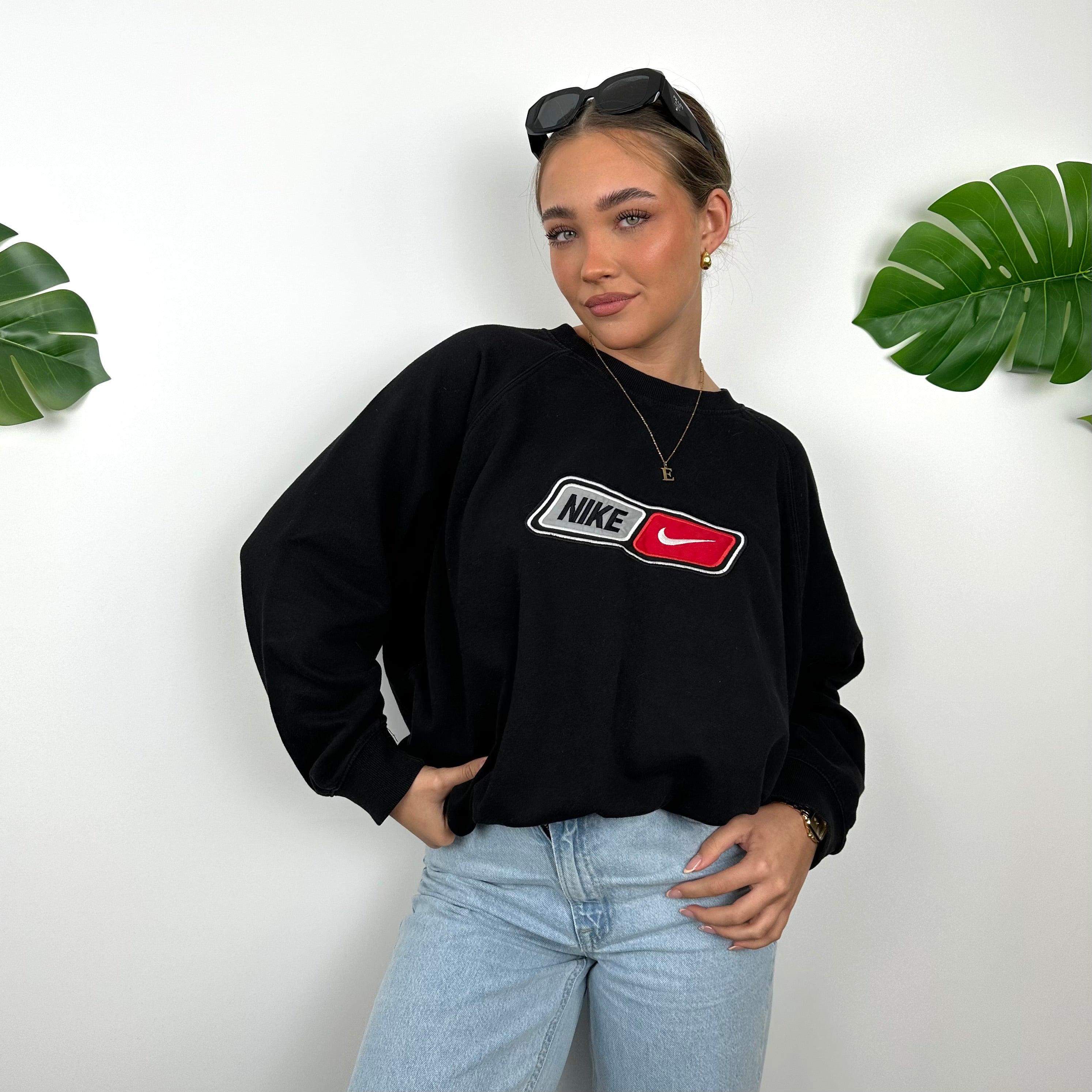 Nike Black Embroidered Spell Out Sweatshirt (L)