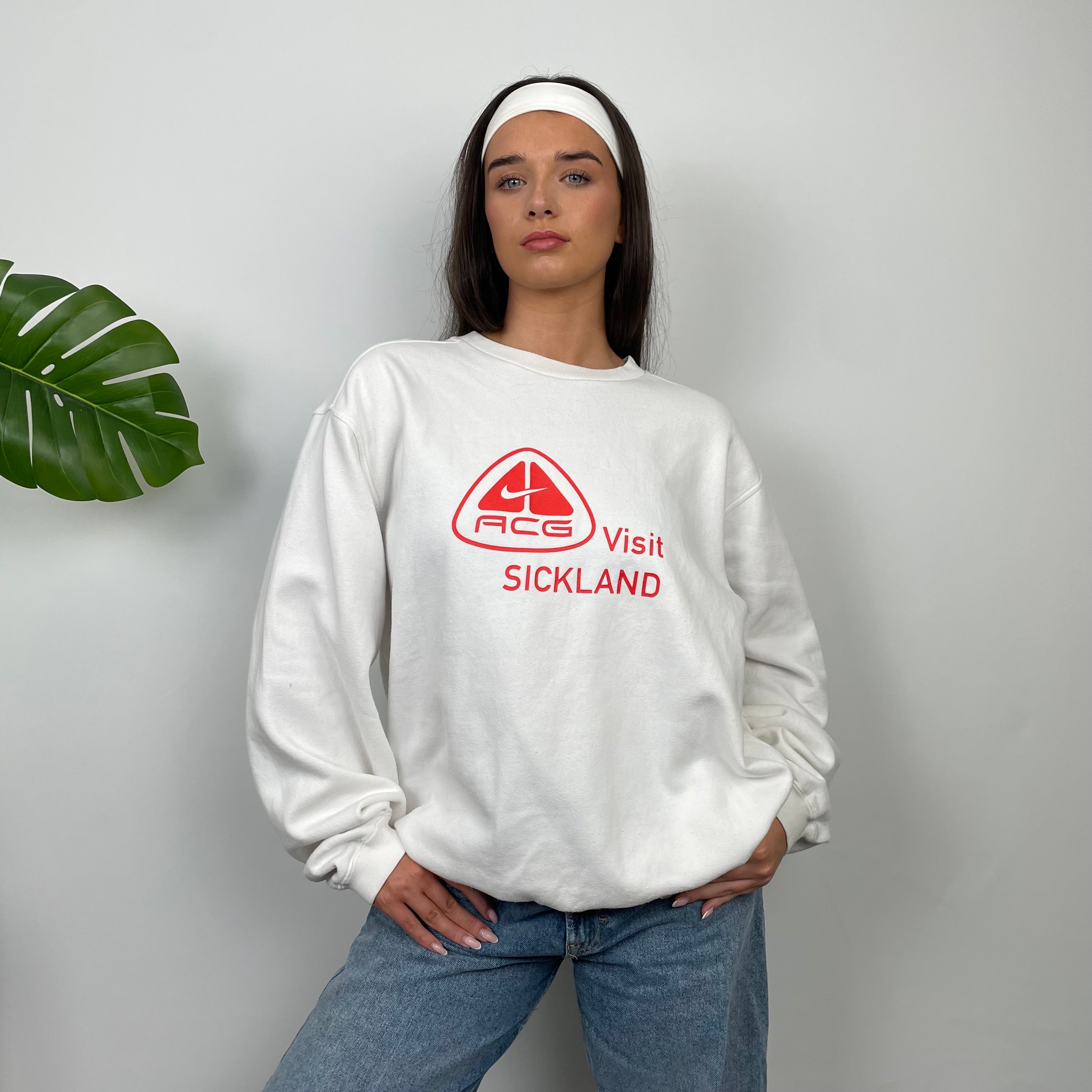 Nike ACG RARE White Embroidered Spell Out Sweatshirt (L)