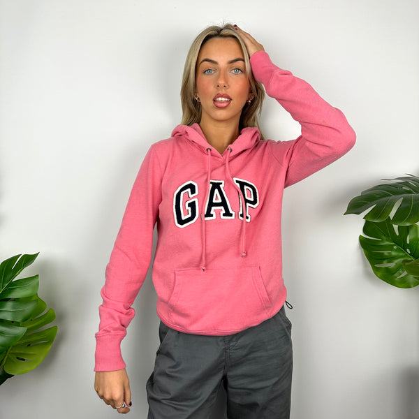 GAP Baby Pink Embroidered Spell Out Hoodie (M)