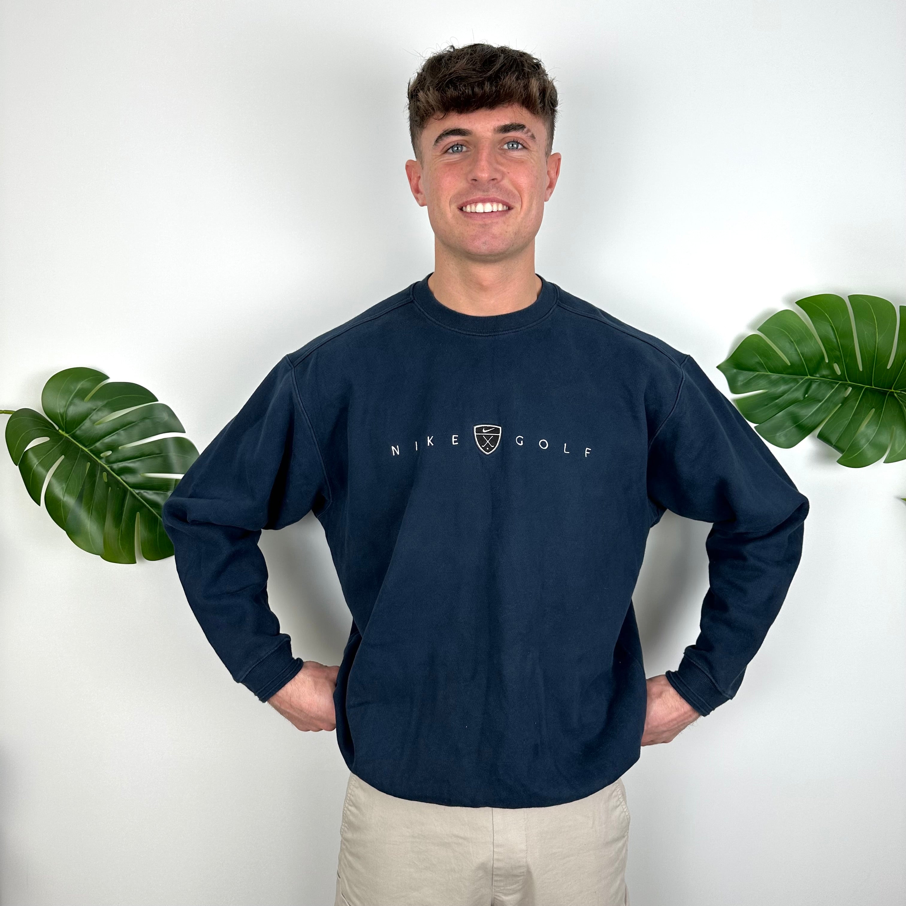 Nike Golf Navy Embroidered Spell Out Sweatshirt (L)