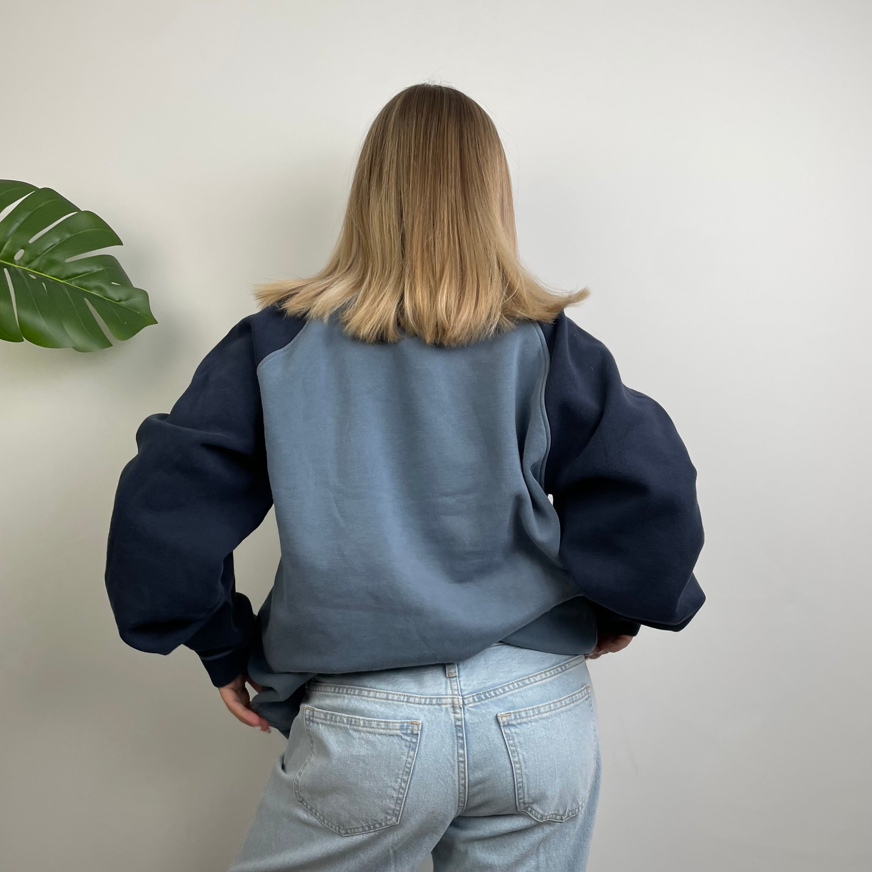 Adidas Baby Blue Embroidered Spell Out Sweatshirt (L)