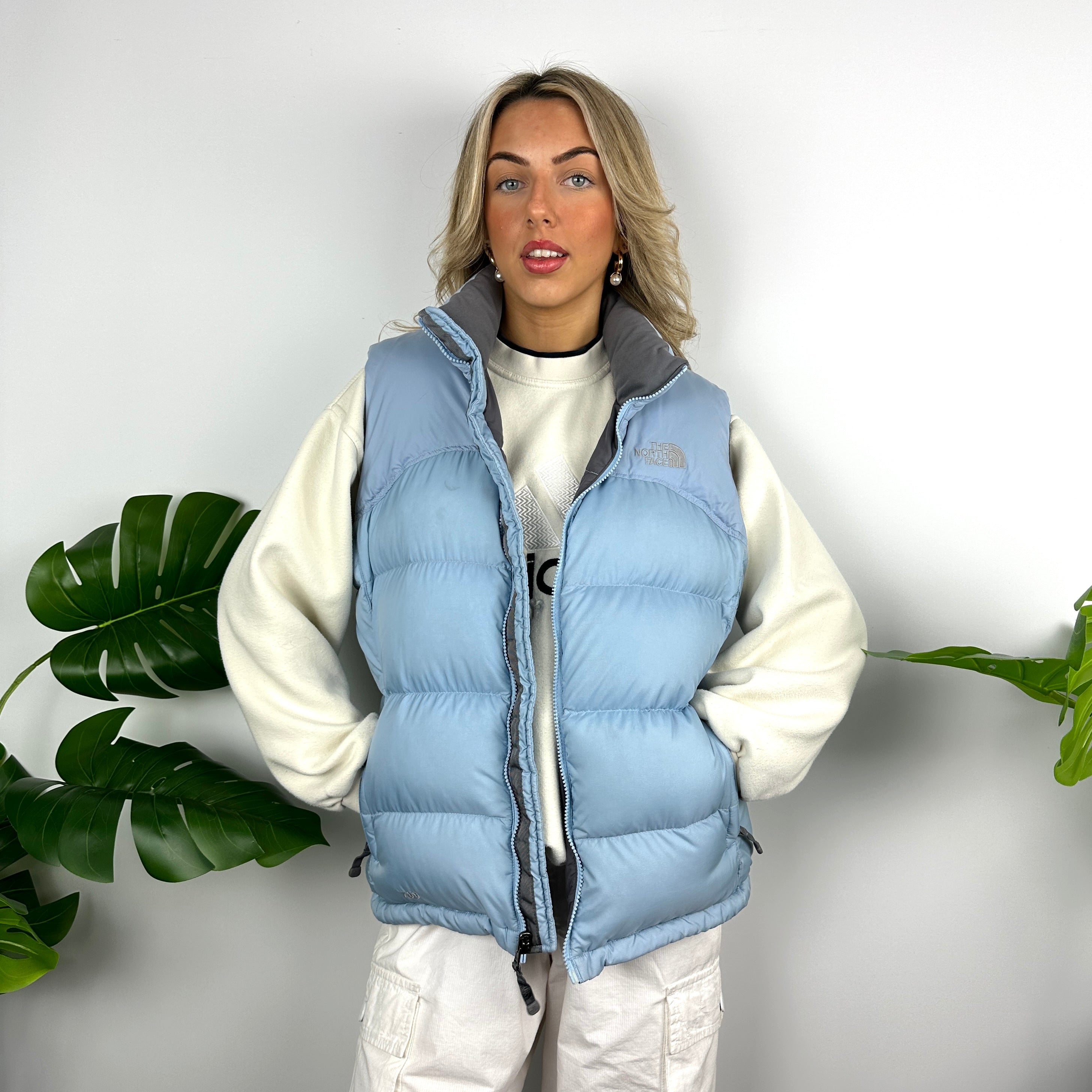 The North Face Baby Blue Nuptse 700 Puffer Gilet (L)