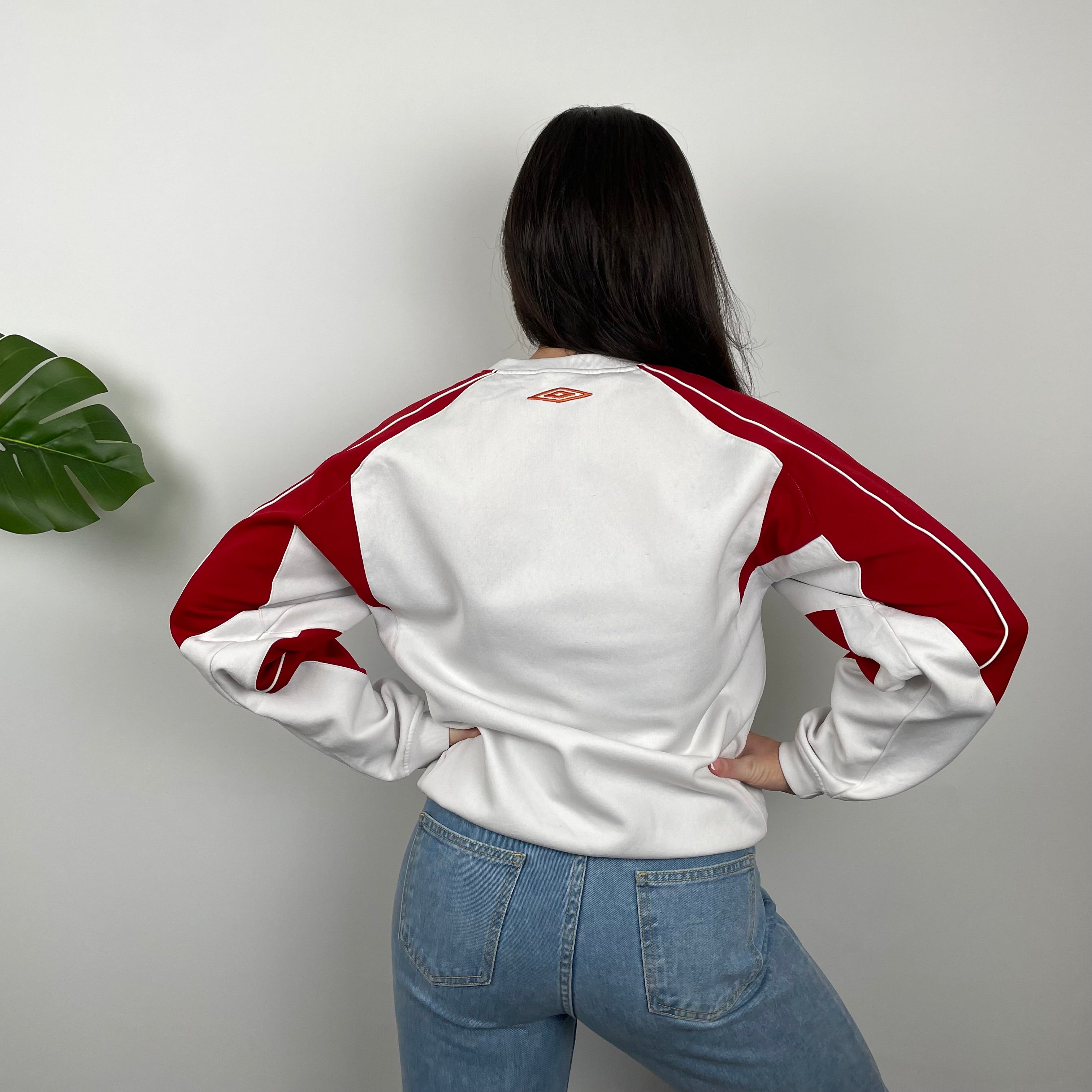 Umbro White Embroidered Spell Out Sweatshirt (L)