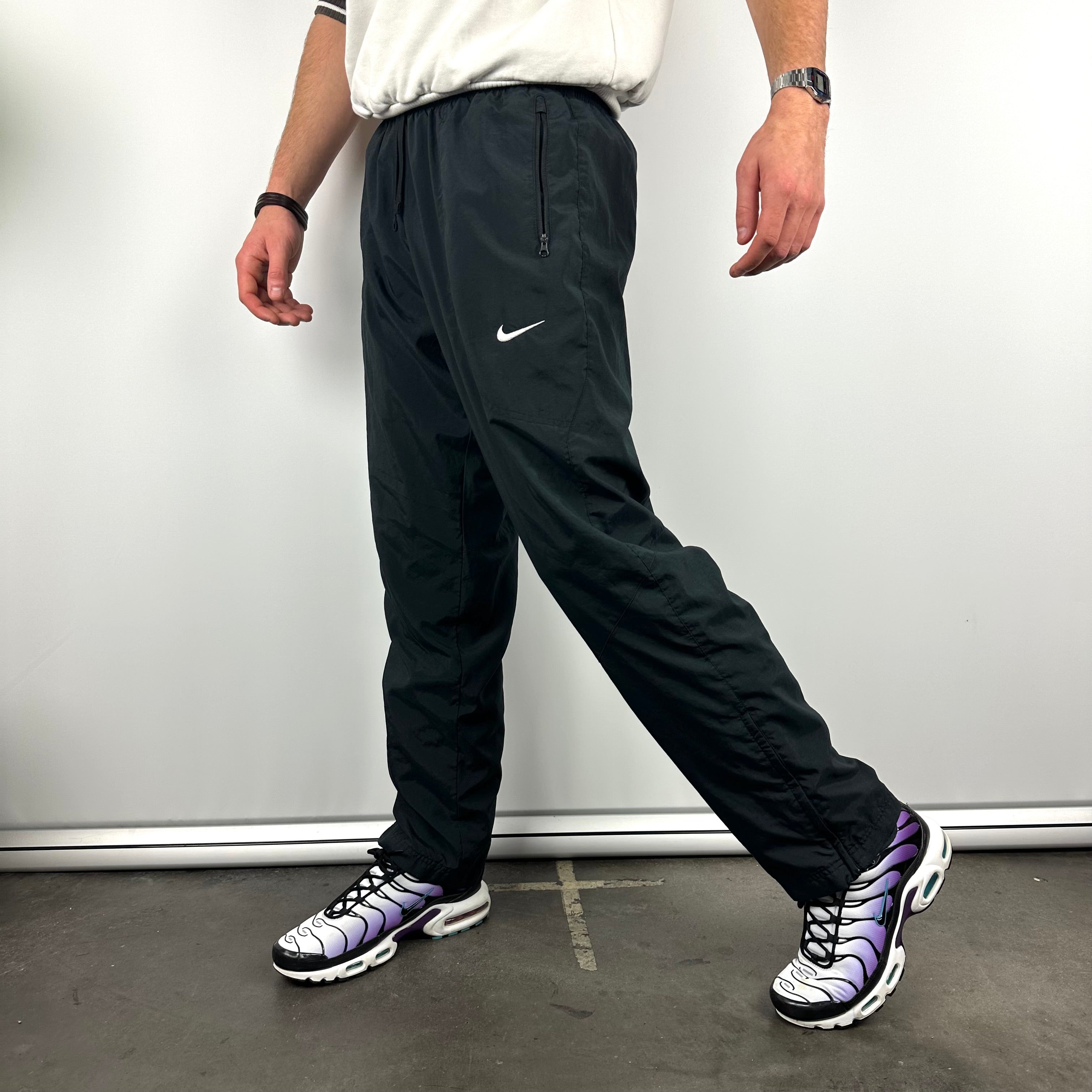 Nike Black Swoosh Track Pants (L)