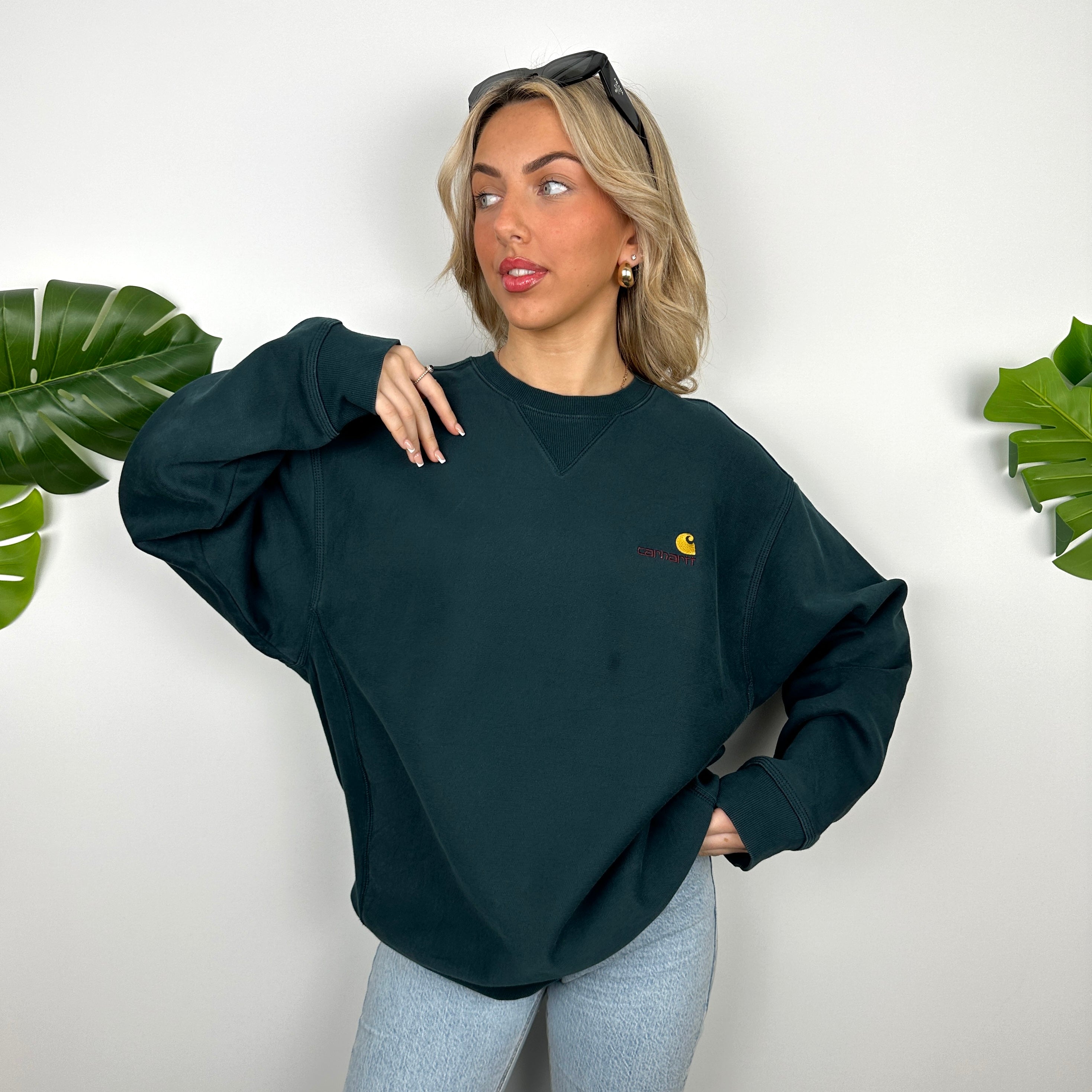 Carhartt Green Embroidered Spell Out Sweatshirt (L)