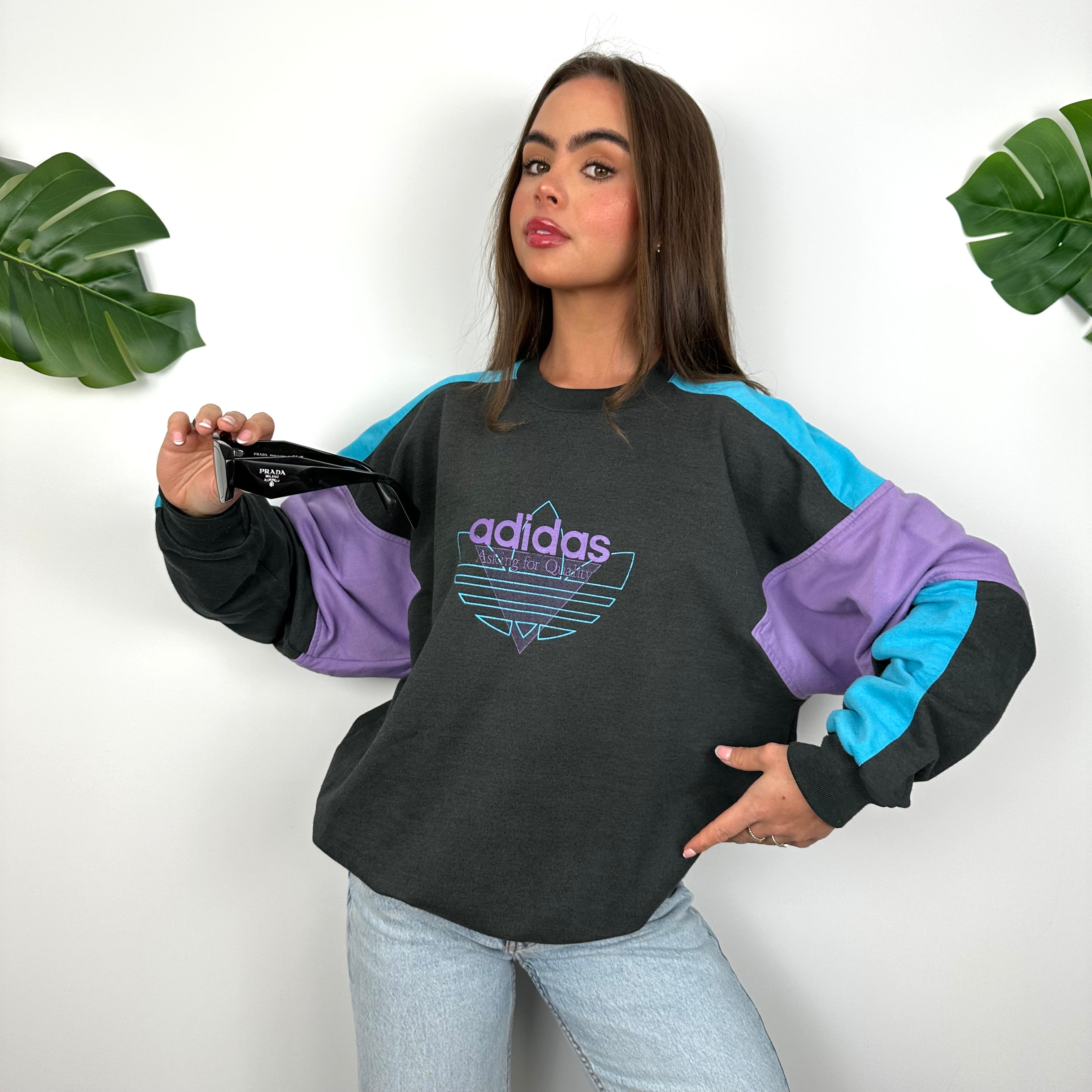 Adidas Black Spell Out Sweatshirt (M)