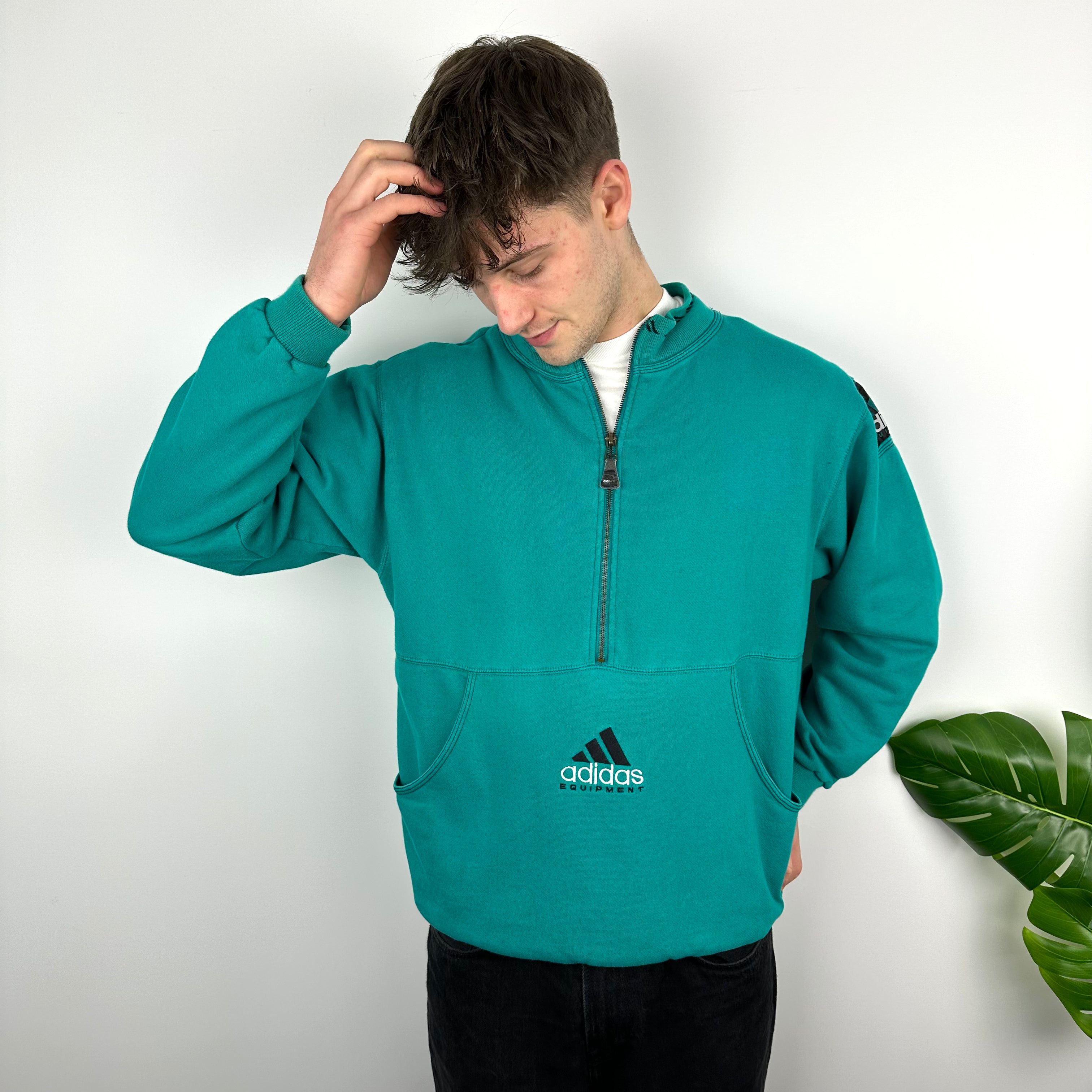 Turquoise on sale adidas sweatshirt