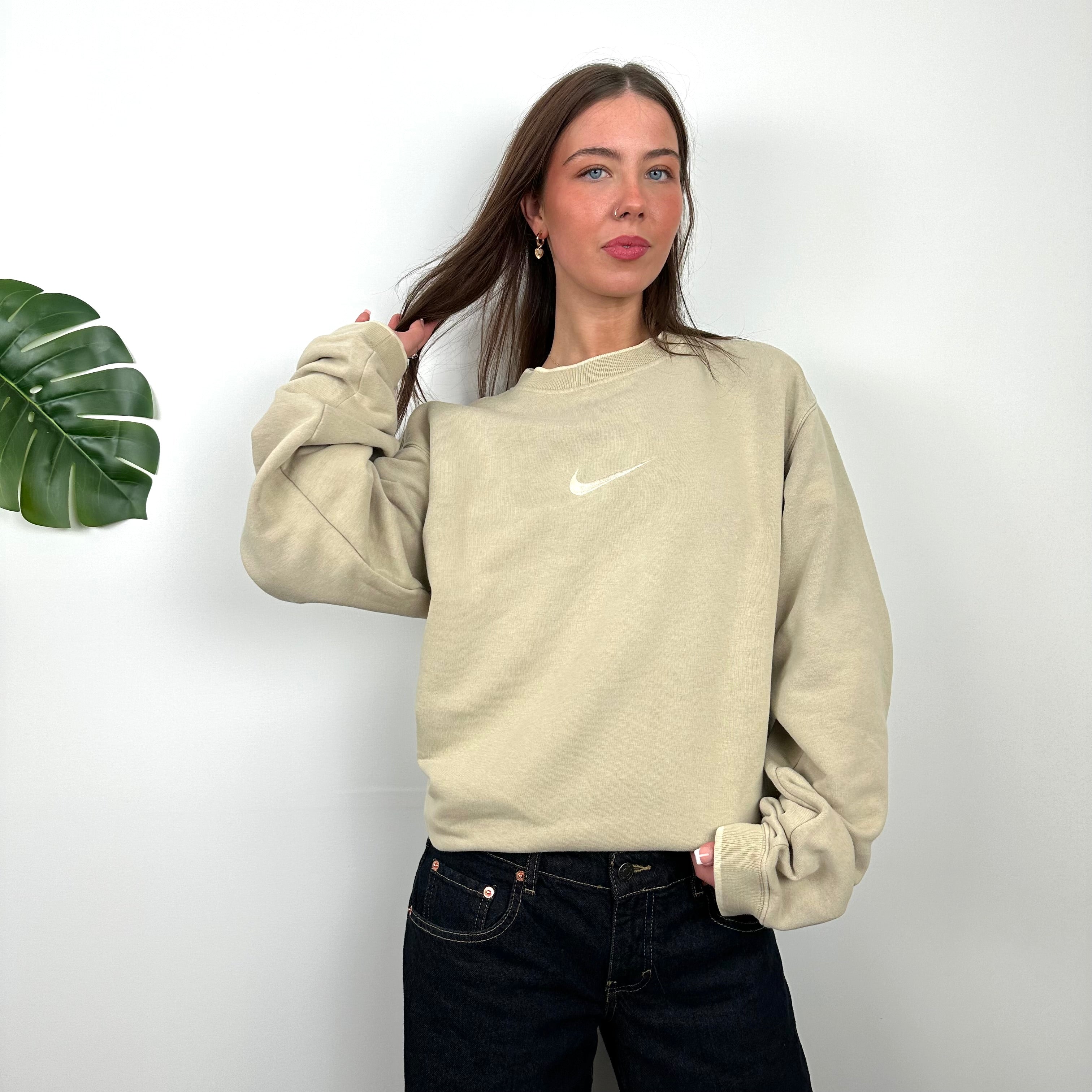 Nike RARE Coffee Embroidered Swoosh Sweatshirt (L)