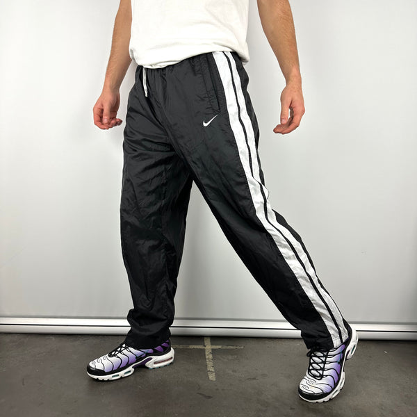 Nike Black Embroidered Swoosh Track Pants (L)