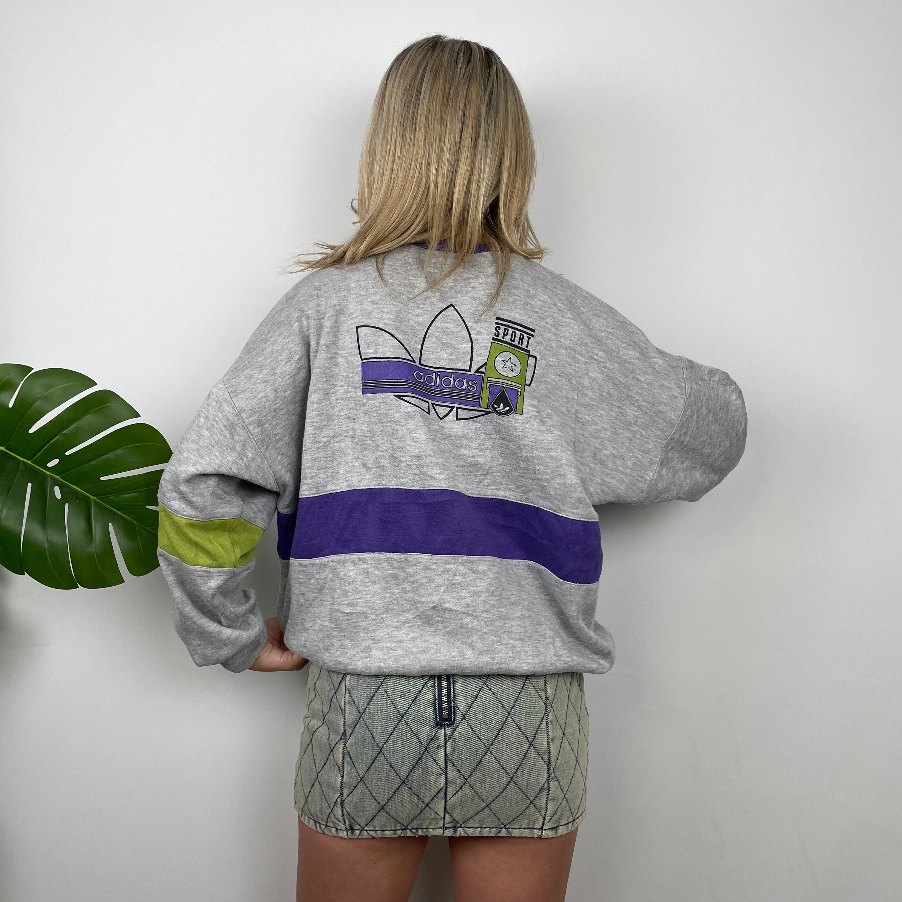 Adidas Grey Colour Block Sweatshirt (M)