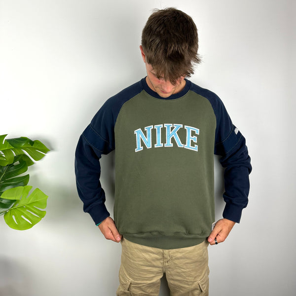 Nike RARE Green Embroidered Spell Out Sweatshirt (M)