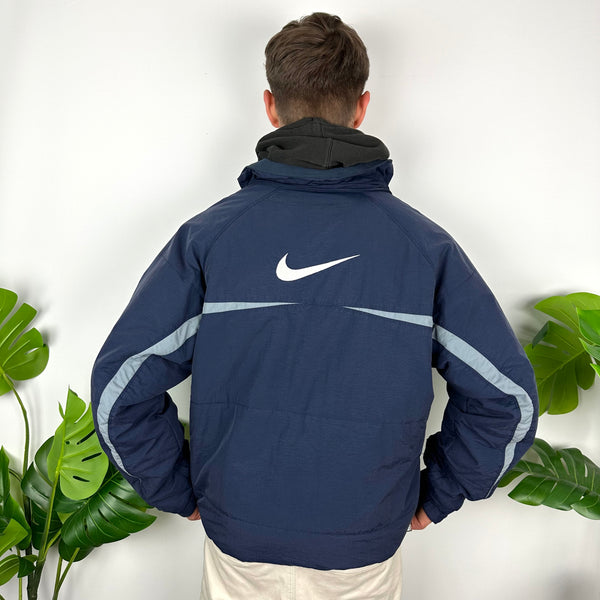 Nike Navy Embroidered Swoosh Padded Jacket (M)