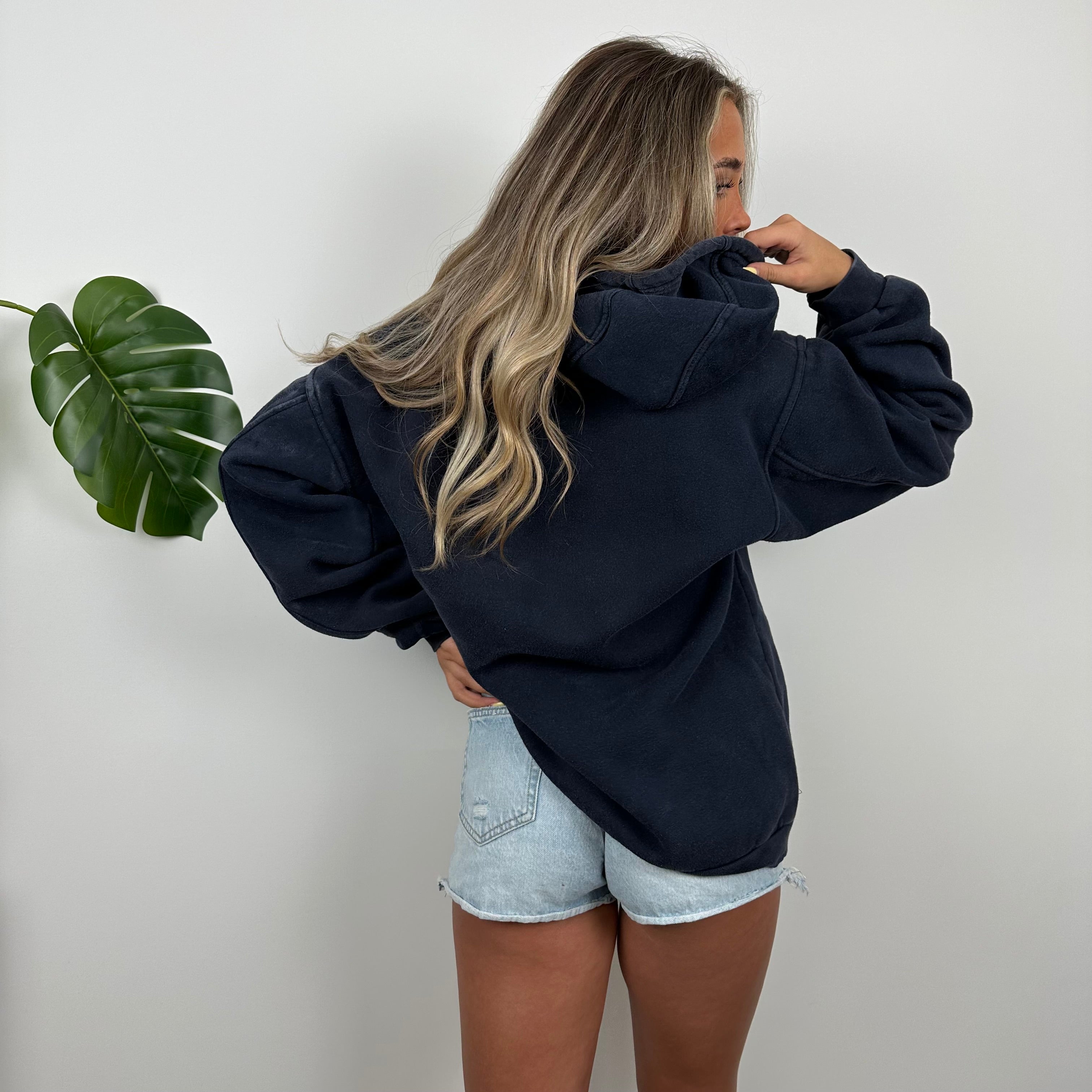 Nike Navy Embroidered Spell Out Hoodie (M)