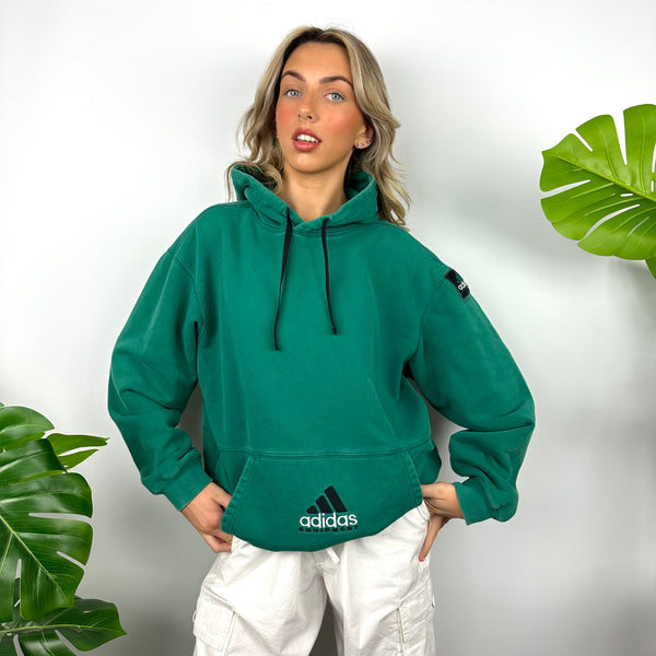 Adidas Equipment RARE Green Embroidered Spell Out Hoodie (L)