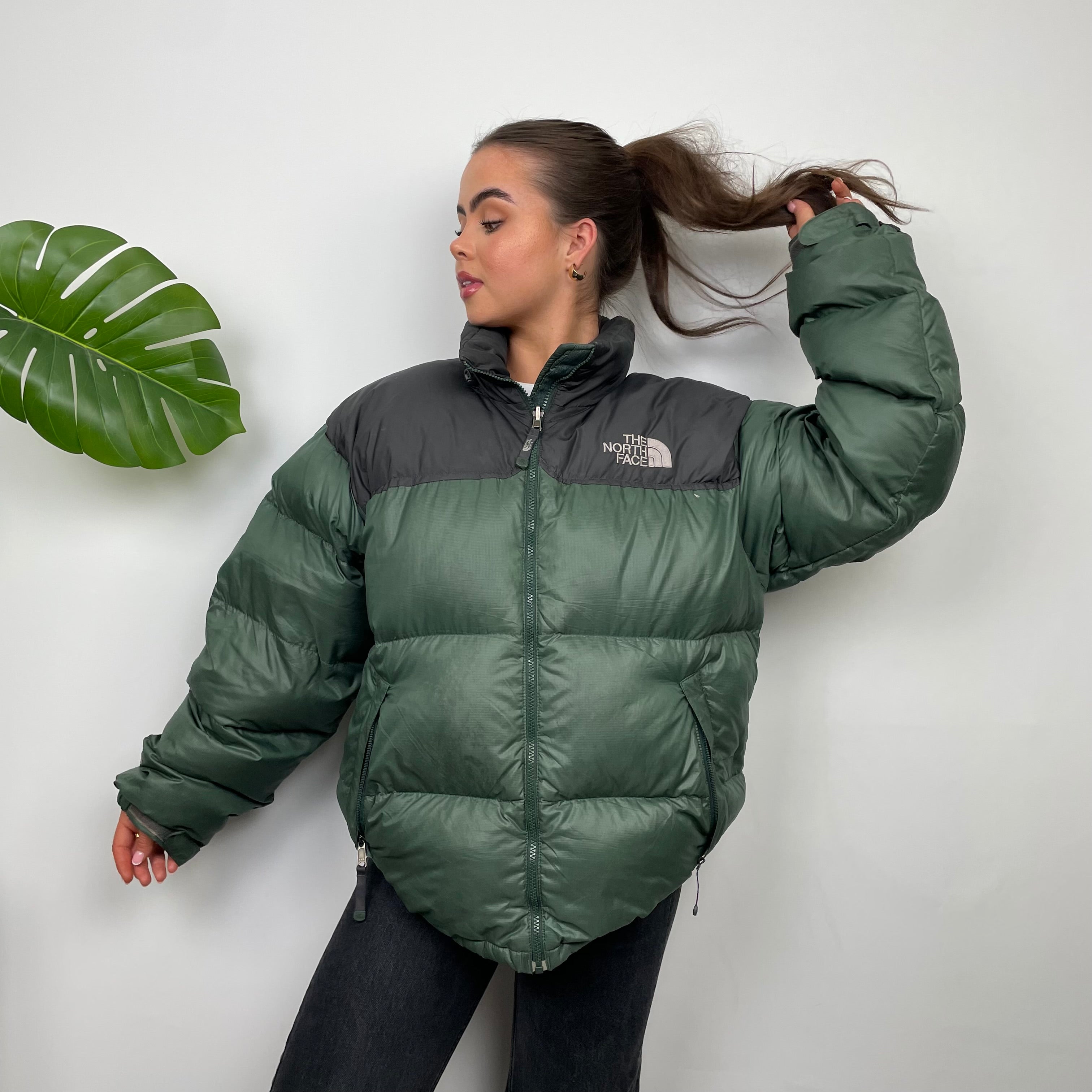 The North Face Green Nuptse 700 Puffer Jacket (L)