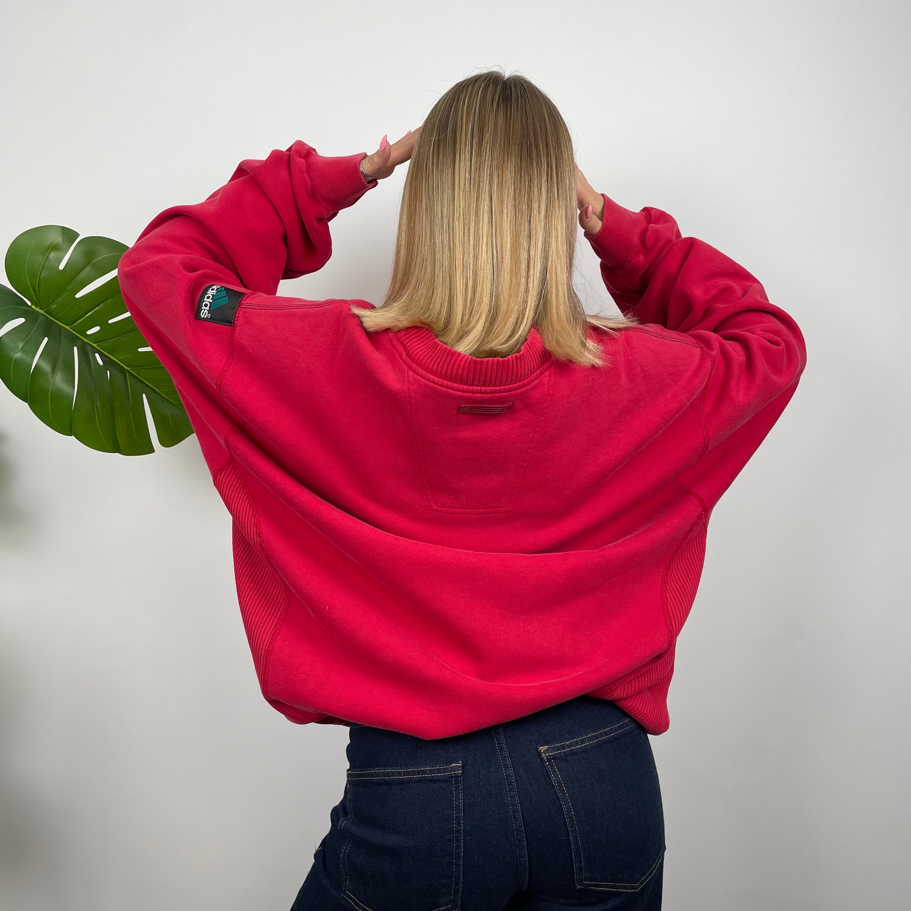 Adidas Equipment RARE Red Embroidered Spell Out Sweatshirt (XL)