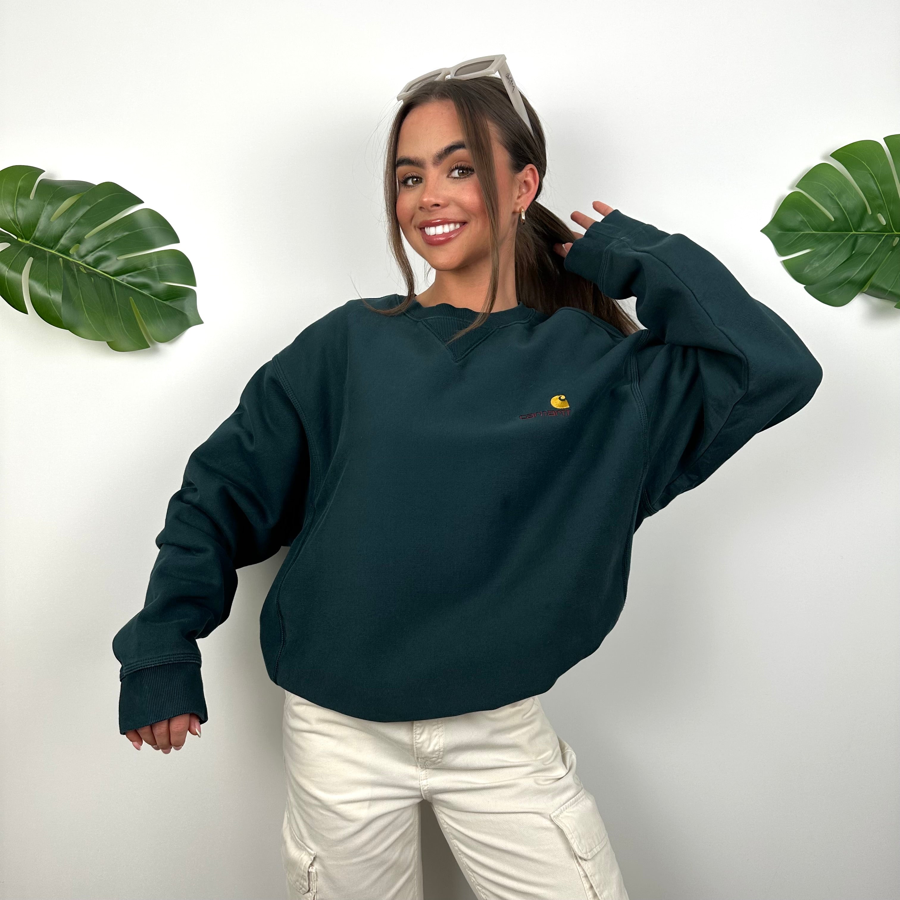 Carhartt Green Embroidered Spell Out Sweatshirt (L)