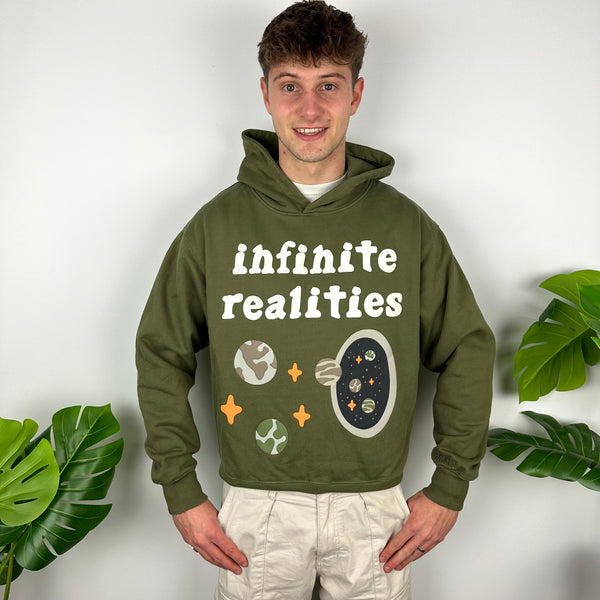 Broken Planet X Infinite Realities Green Spell Out Hoodie (M)