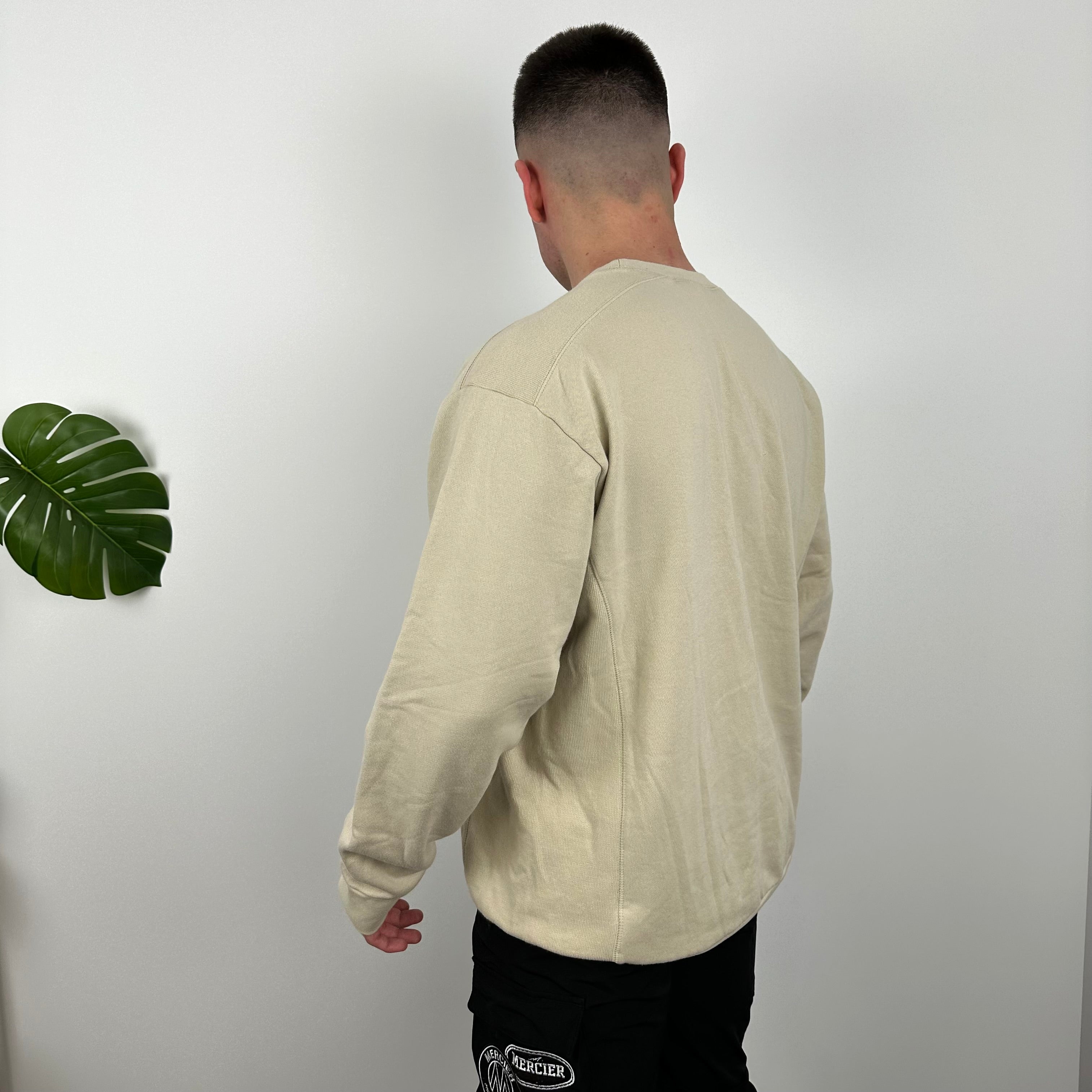 Nike Cream Embroidered Spell Out Sweatshirt (L)