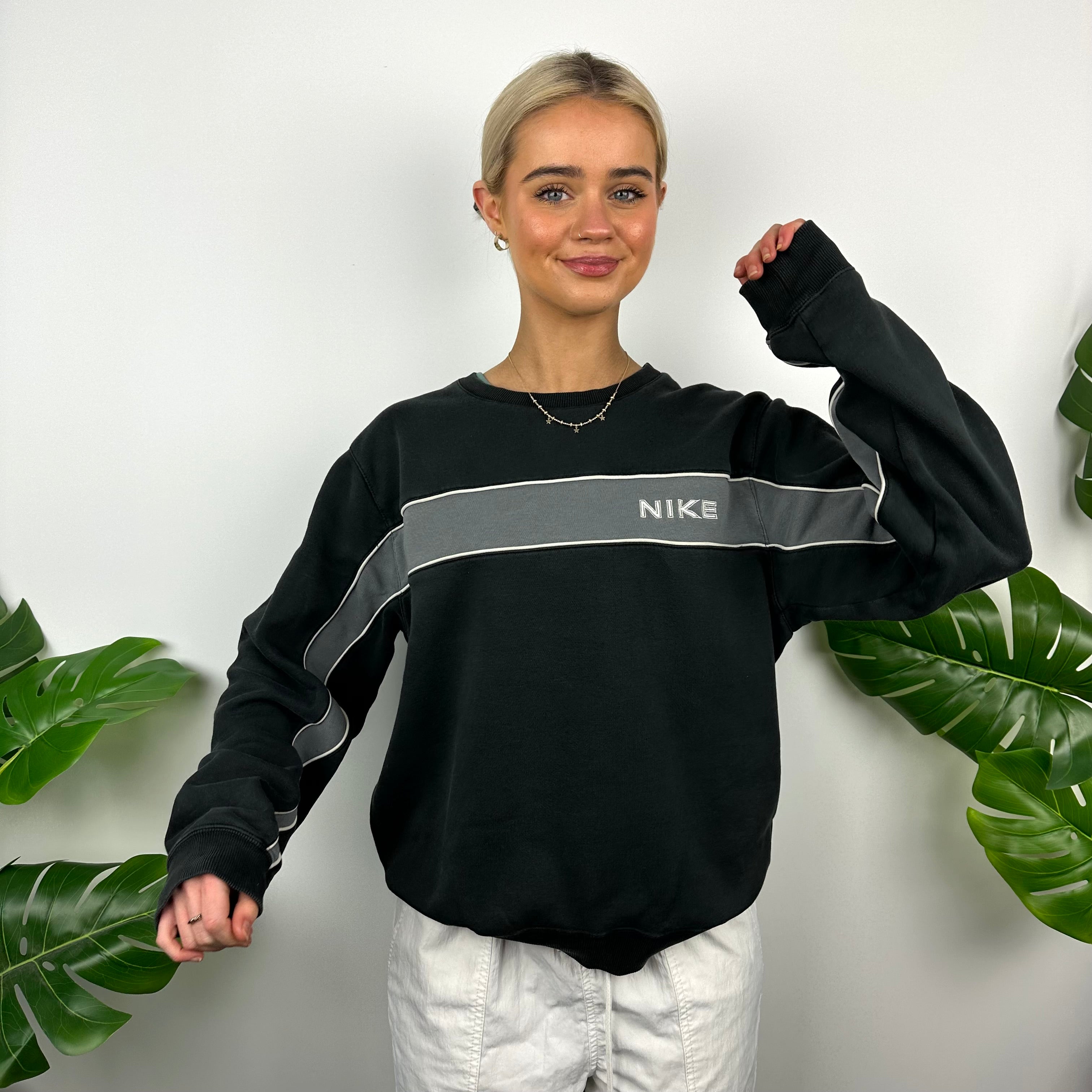 Nike Black Embroidered Spell Out Sweatshirt (S)