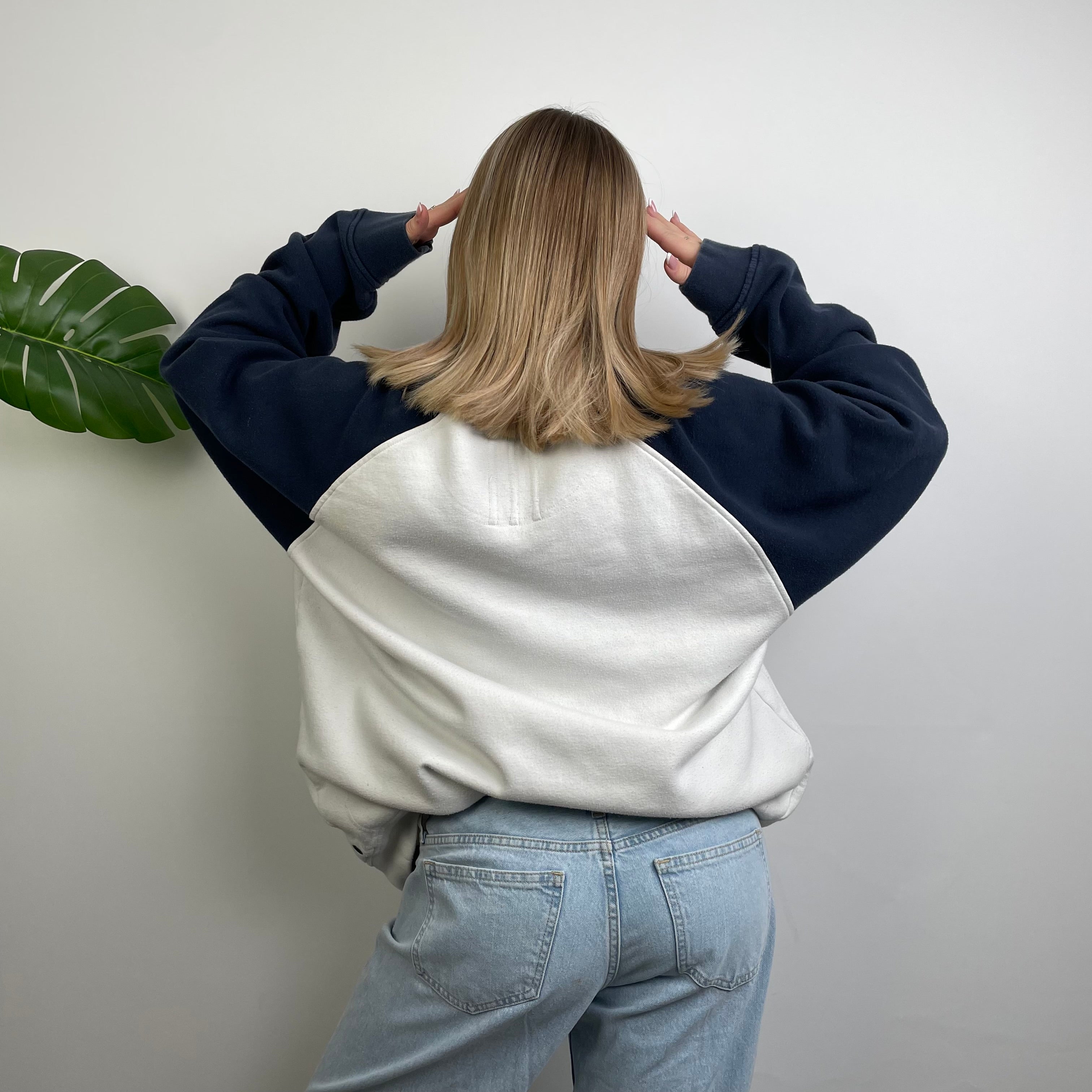 Adidas White Embroidered Spell Out Sweatshirt (XXL)