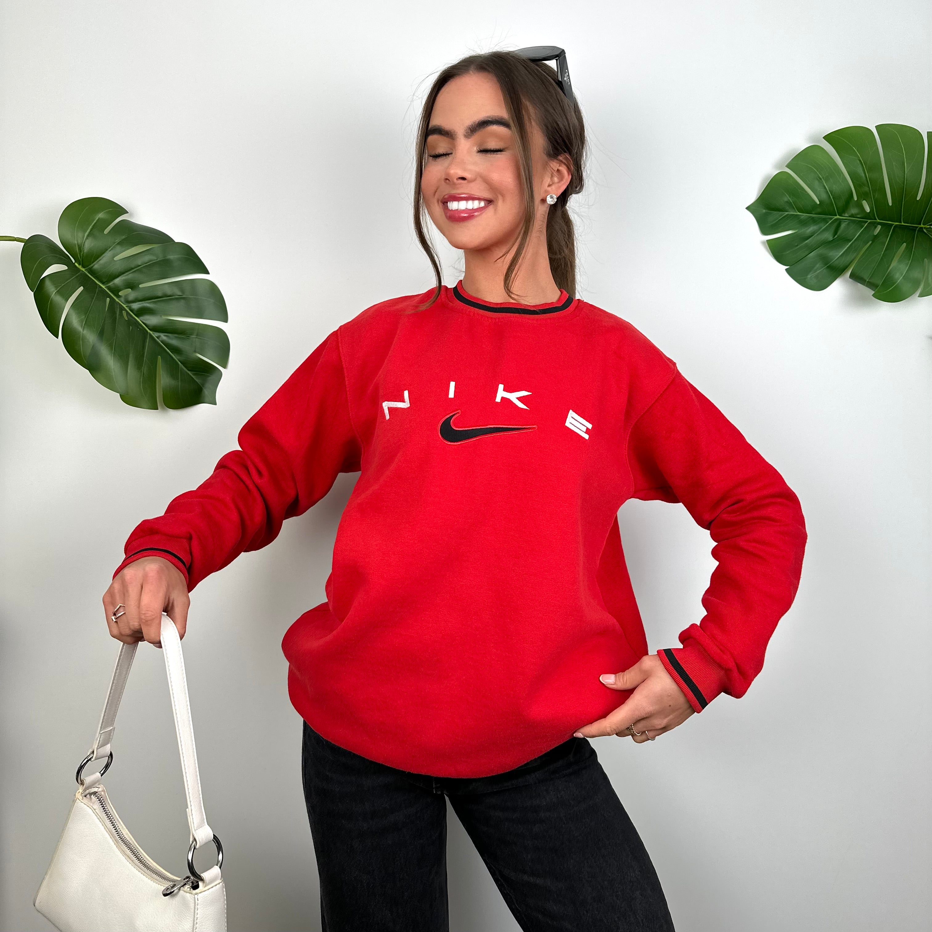 Nike Red Embroidered Spell Out Sweatshirt (M)