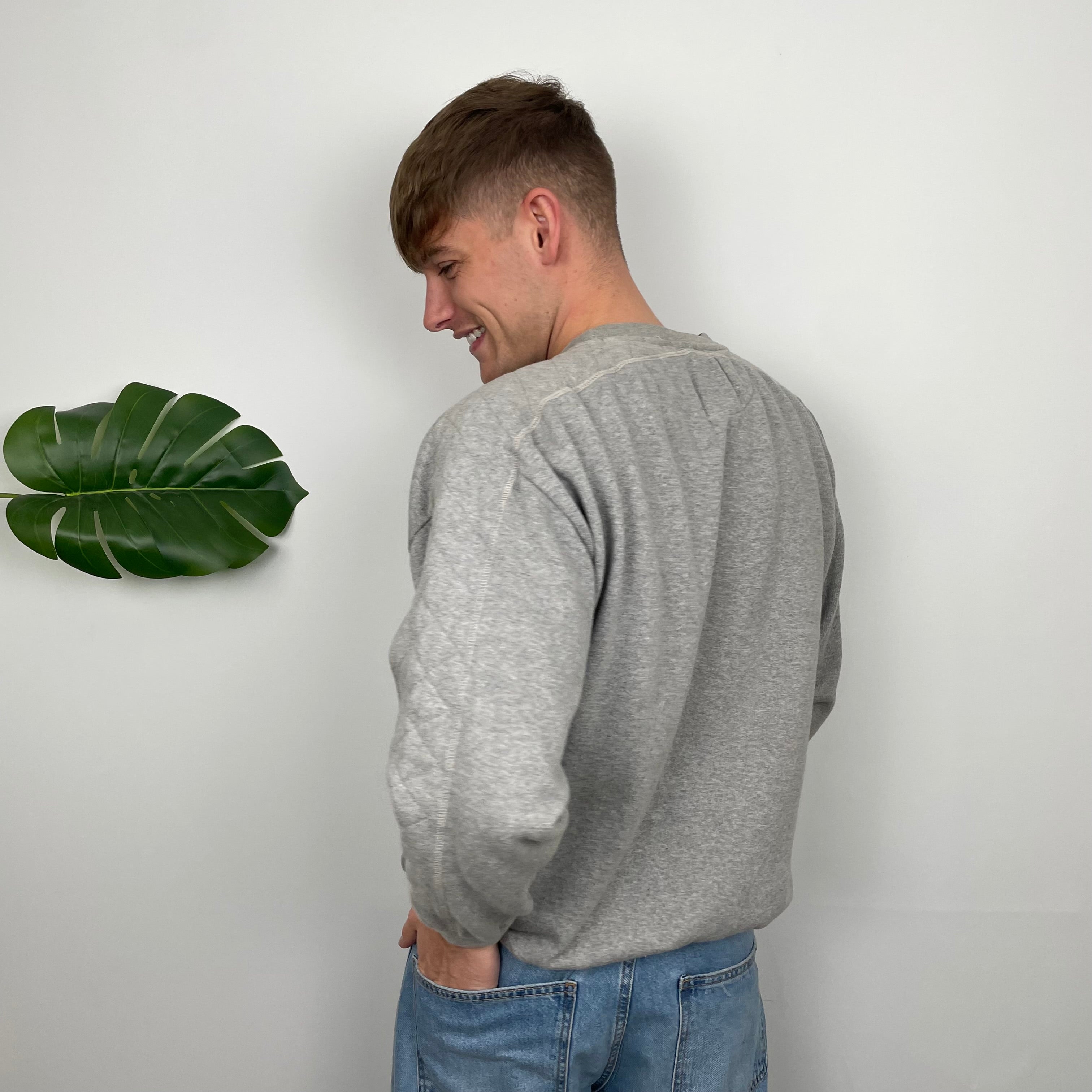 Chaps Ralph Lauren Grey Embroidered Spell Out Sweatshirt (L)