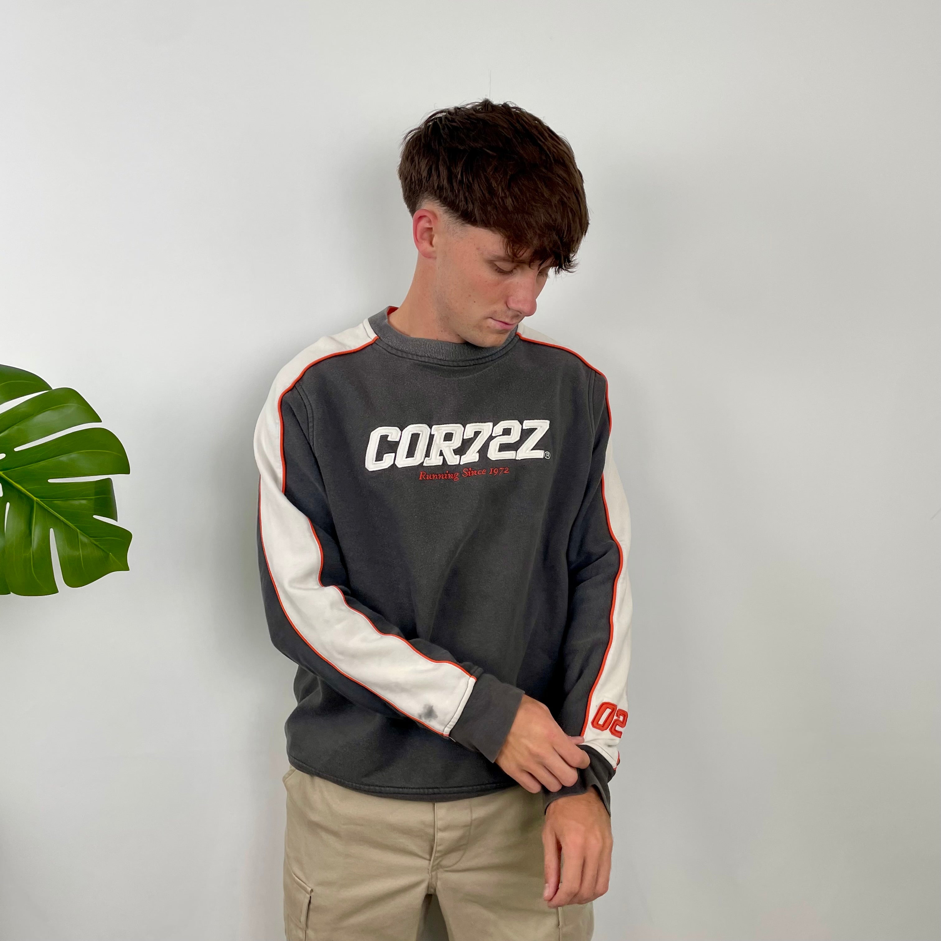 Nike Cortez Grey Embroidered Spell Out Sweatshirt (M)