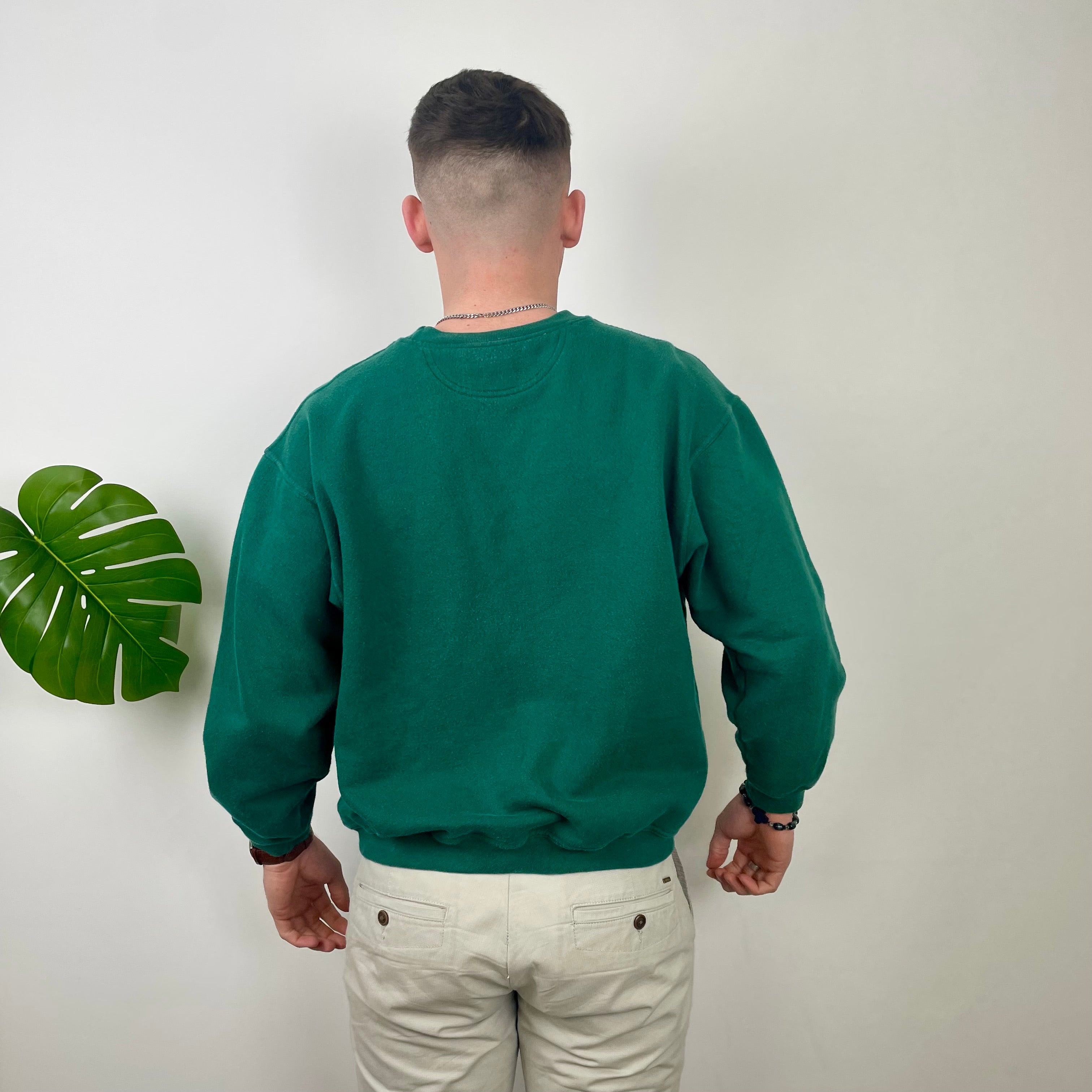 Adidas Green Embroidered Spell Out Sweatshirt (M)