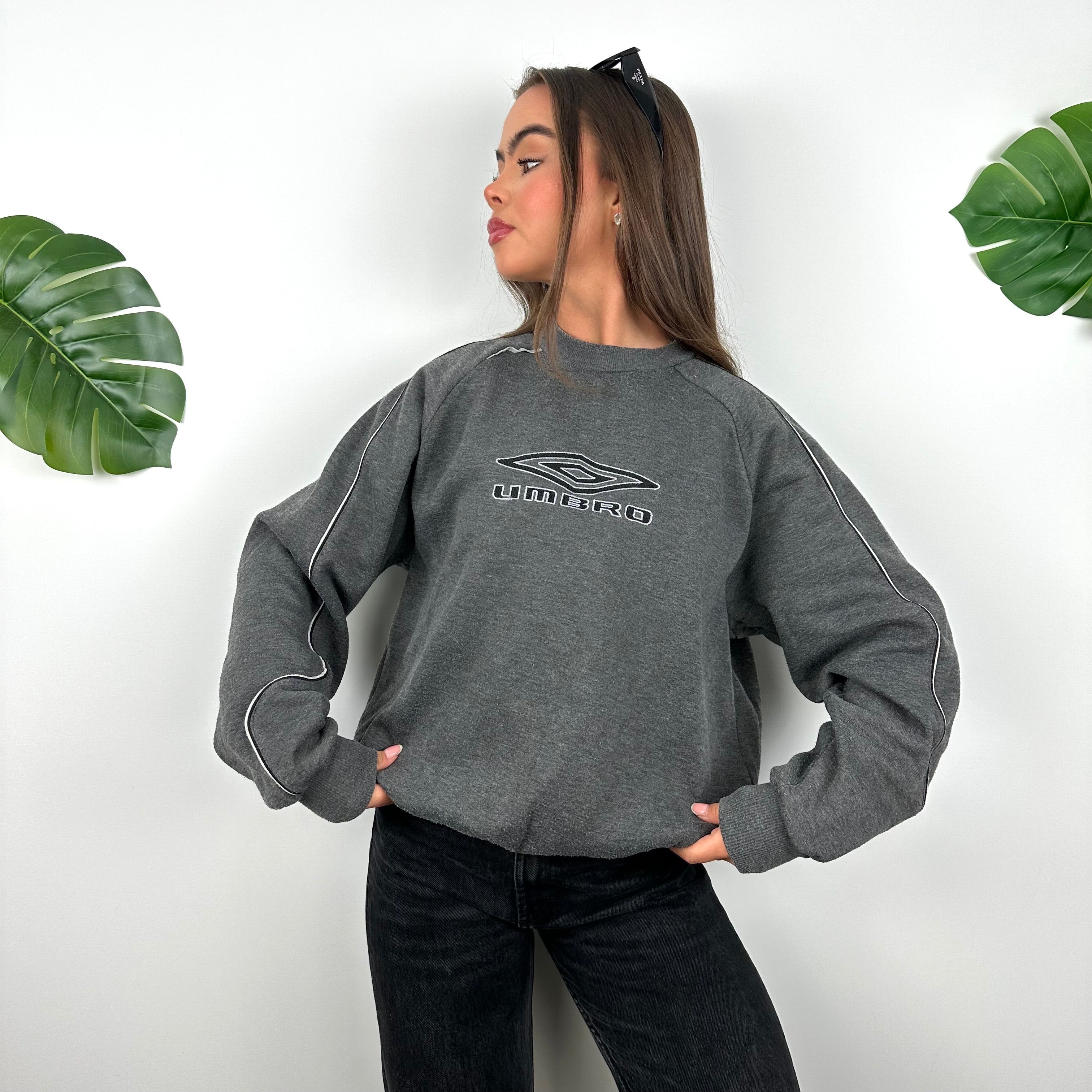 Umbro Grey Embroidered Spell Out Sweatshirt (M)