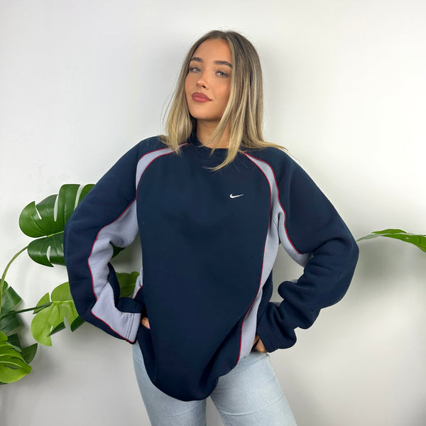 Nike Navy Embroidered Swoosh Sweatshirt (M)