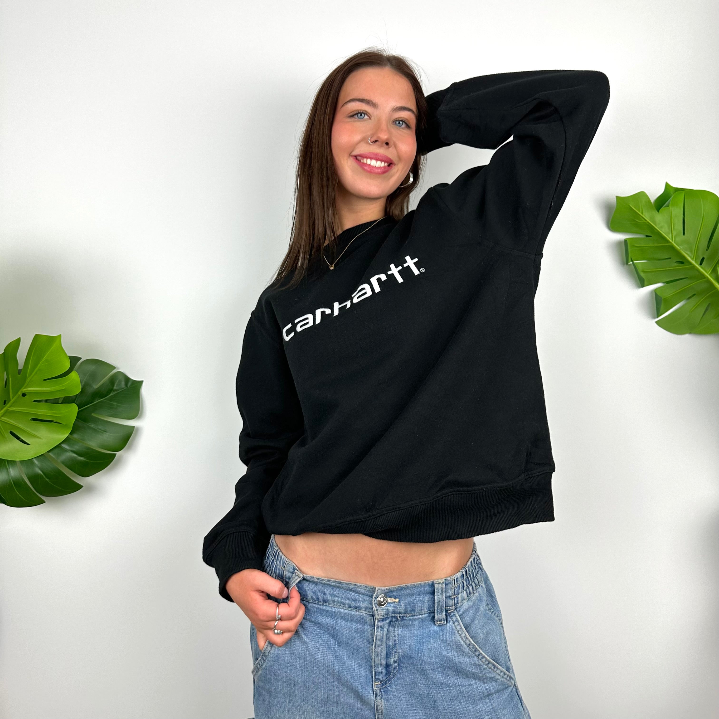 Carhartt Black Embroidered Spell Out Sweatshirt (L)