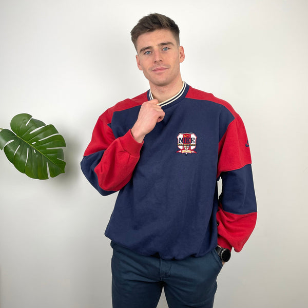 Nike Navy Embroidered Swoosh Sweatshirt (L)