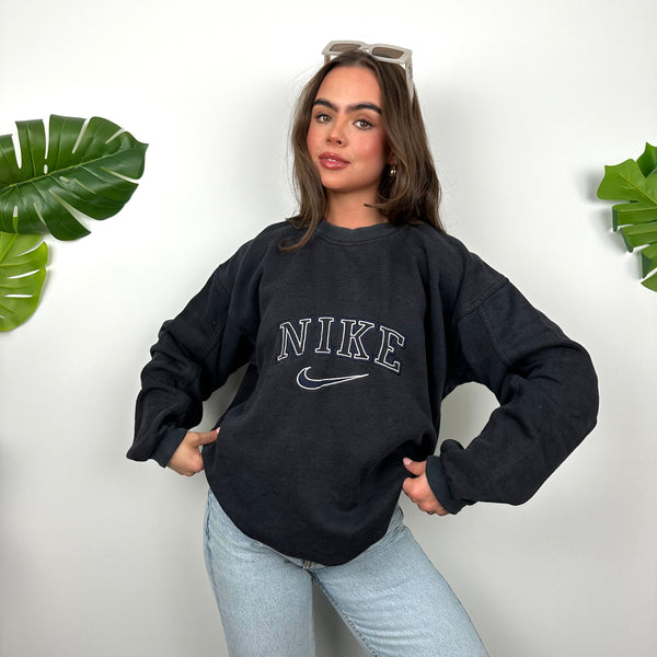 Nike Navy Embroidered Spell Out Sweatshirt (L)