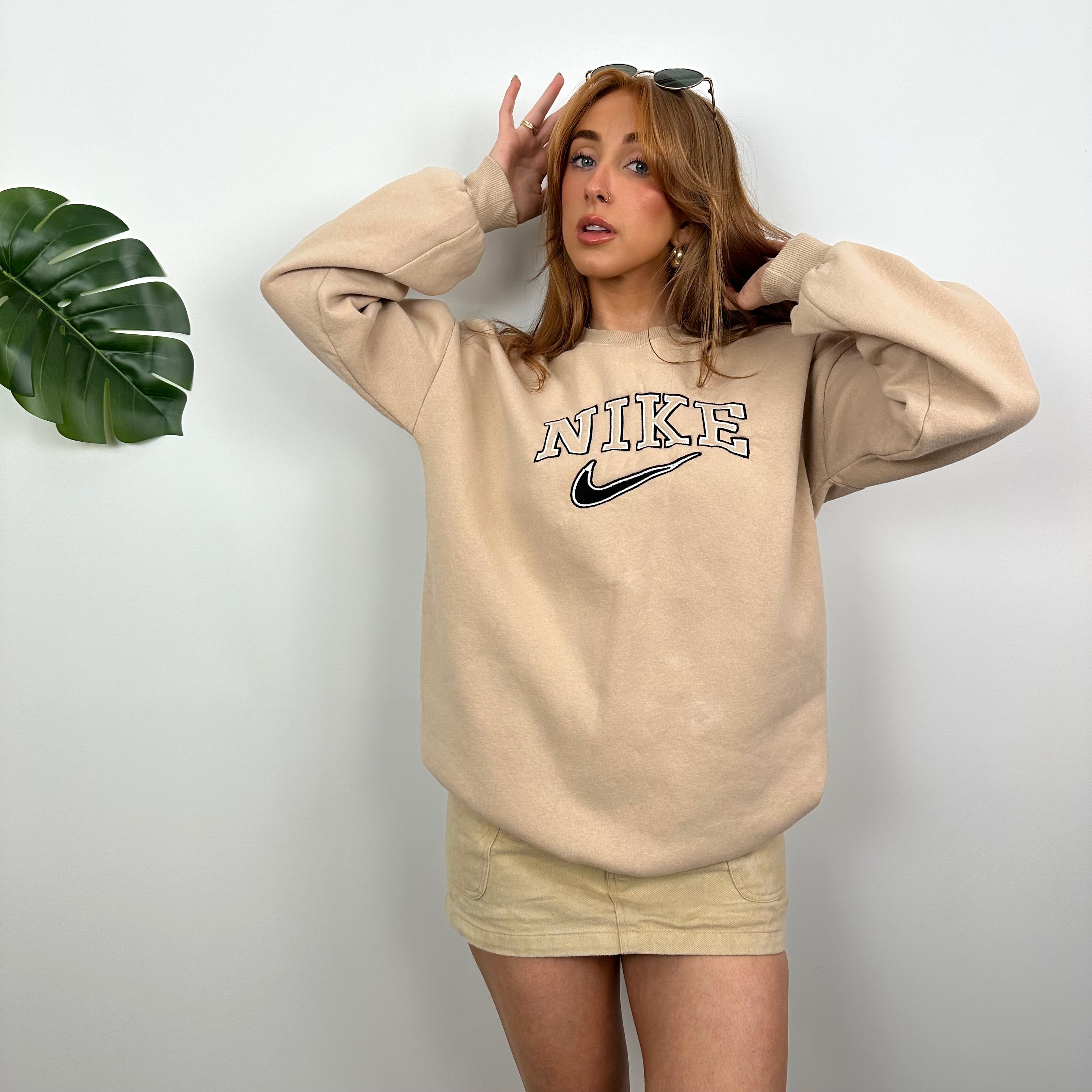 Nike Peach Embroidered Spell Out Sweatshirt (M)