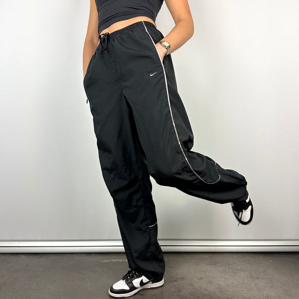 Nike Black Embroidered Swoosh Track Pants (M)