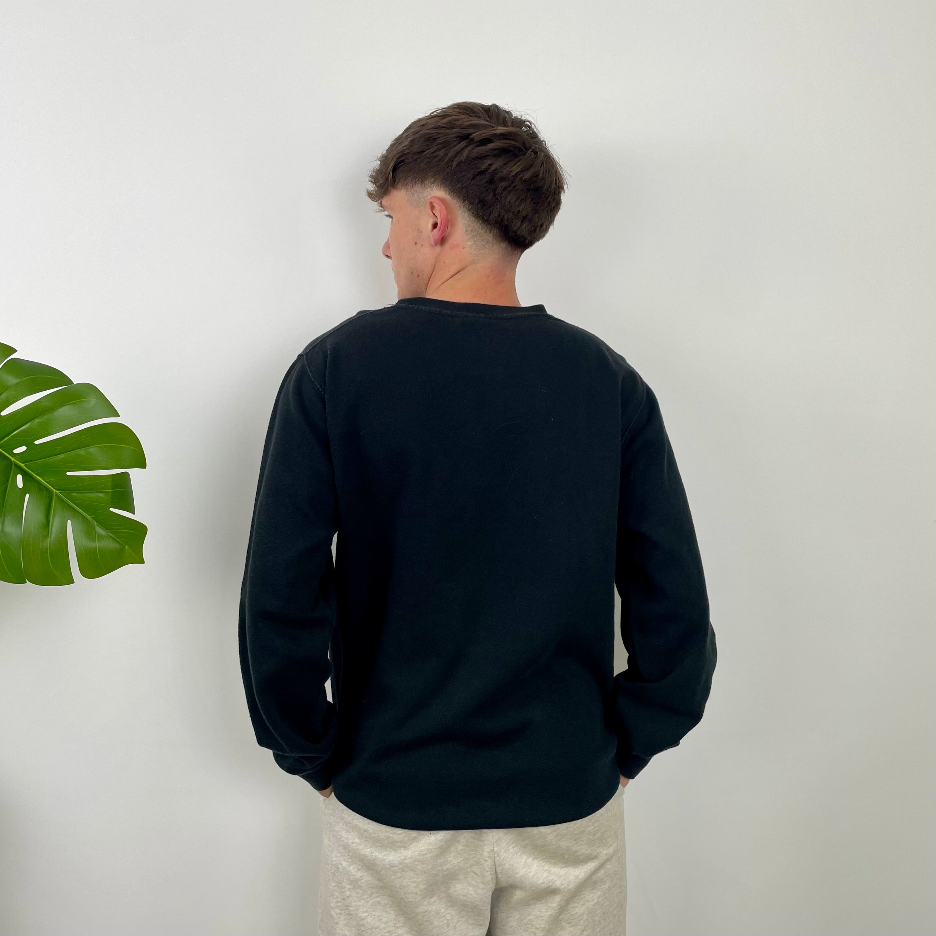 Stussy Black Embroidered Spell Out Sweatshirt (L)
