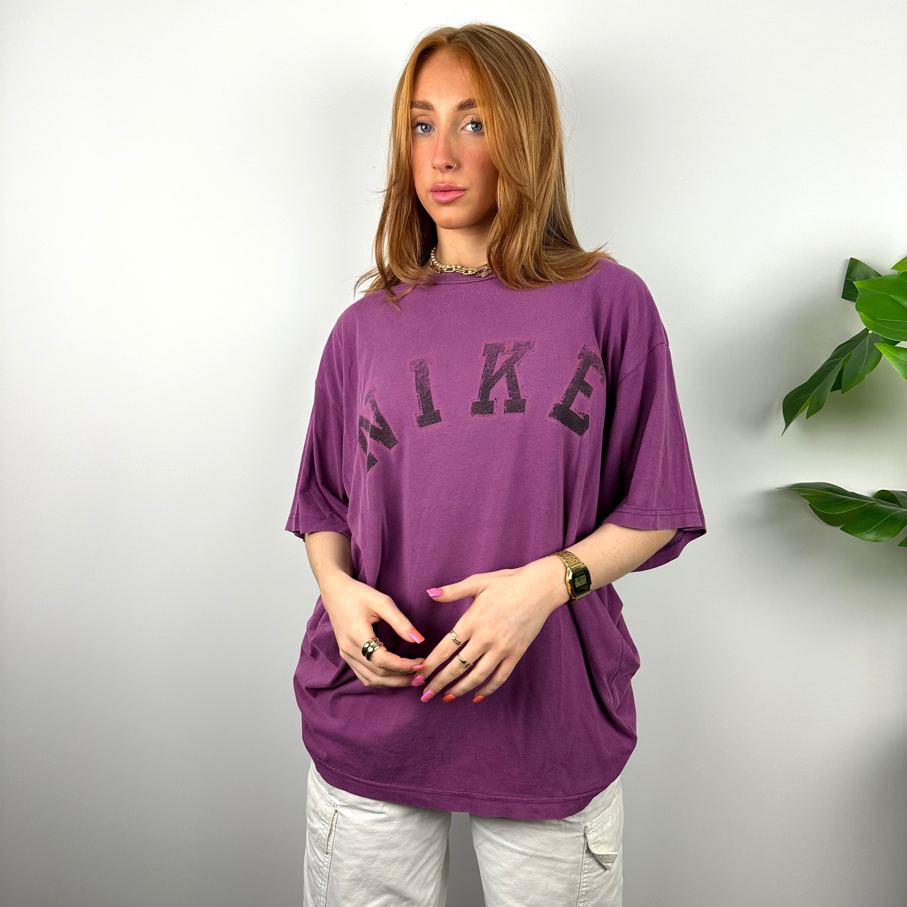 Nike RARE Purple Spell Out T Shirt (XL)